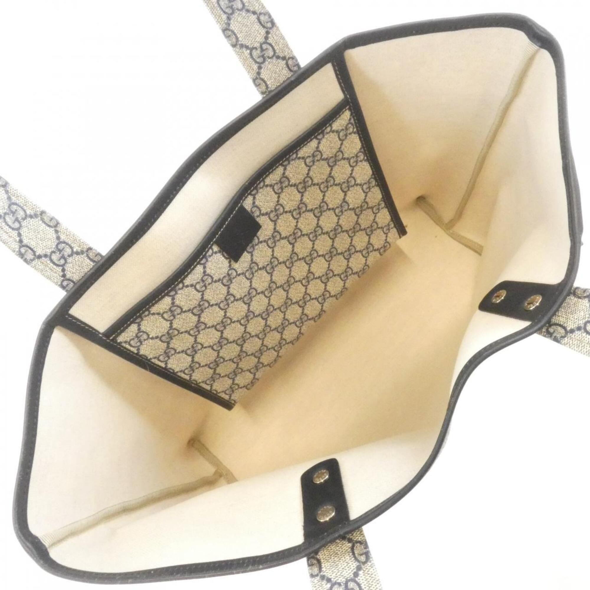 Gucci Beige Blue Gg Plus Handbag (Pre-Owned)