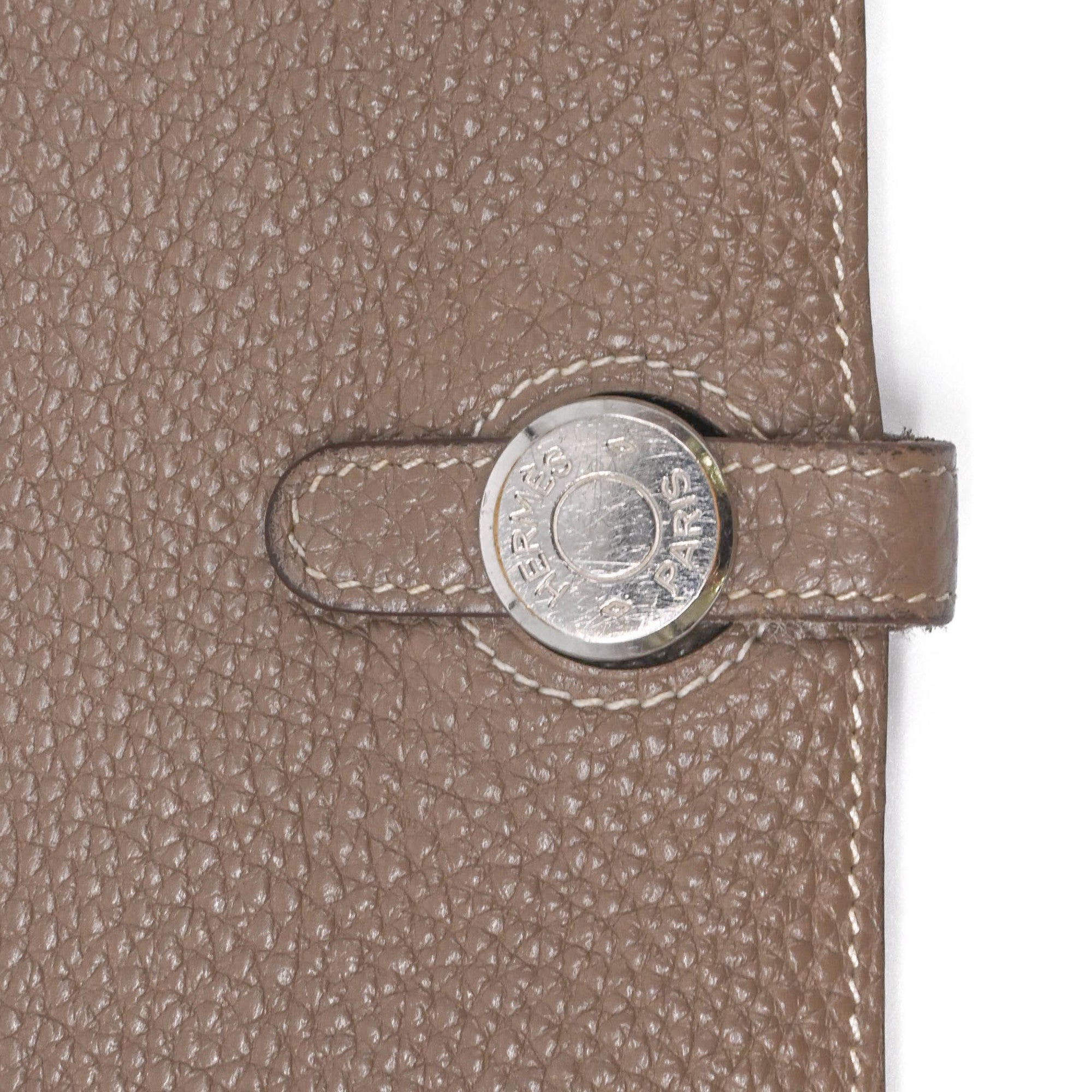 Hermes Dogon Duo Etoupe Gray Grayish Togo Leather Long Wallet (Bi-Fold) (Pre-Owned)