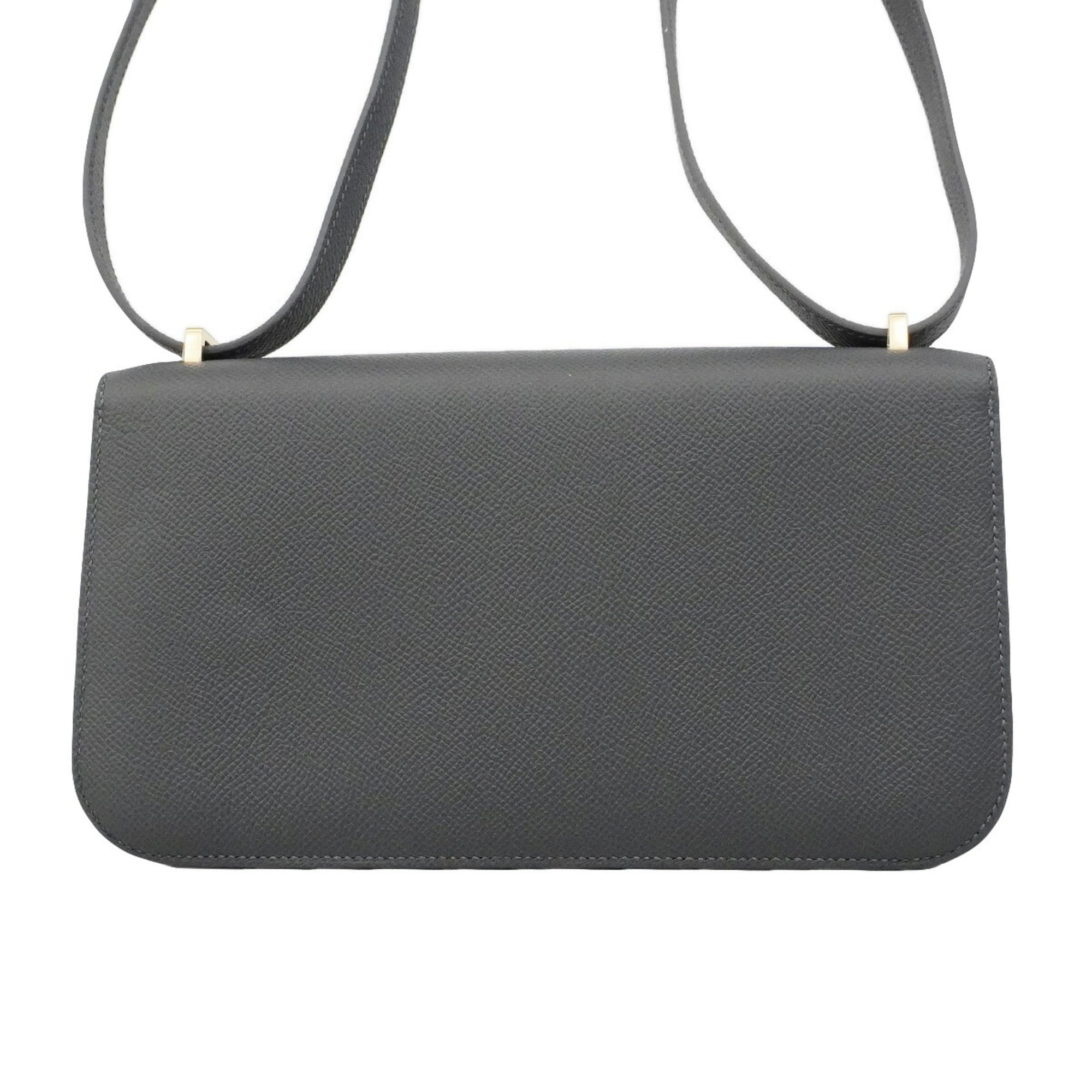 Hermes Gray Leather Shoulder Bag (Pre-Owned)