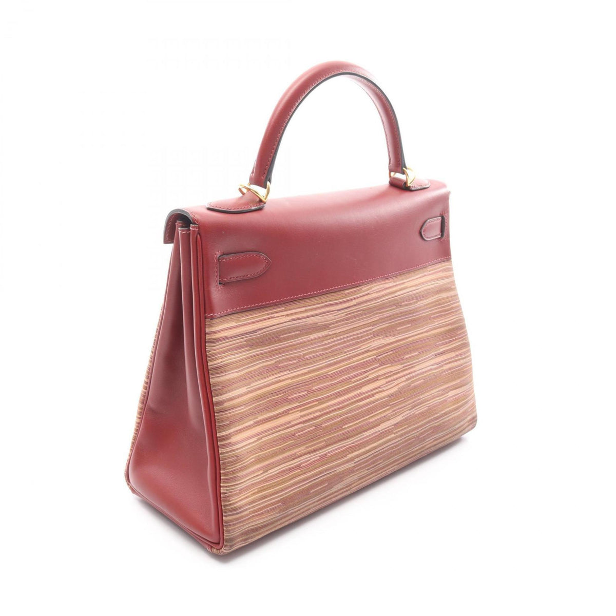 Hermes Bordeaux Vibrato Leather Leather Handbag (Pre-Owned)