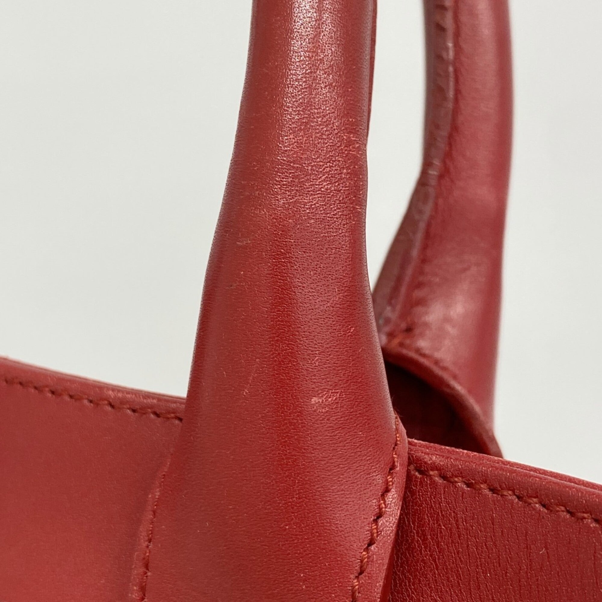 Gucci Beige Red Color Canvas Tote Bag (Pre-Owned)