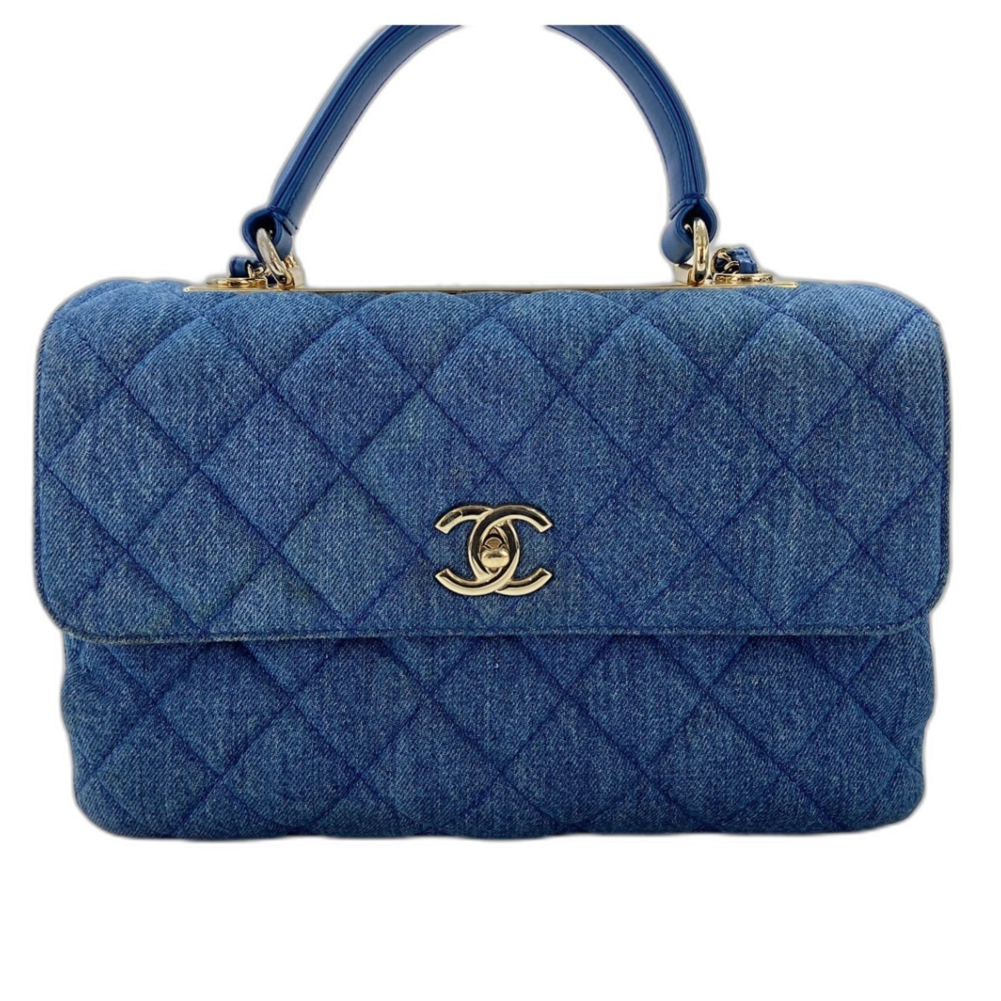 Chanel Blue Denim Handbag (Pre-Owned)