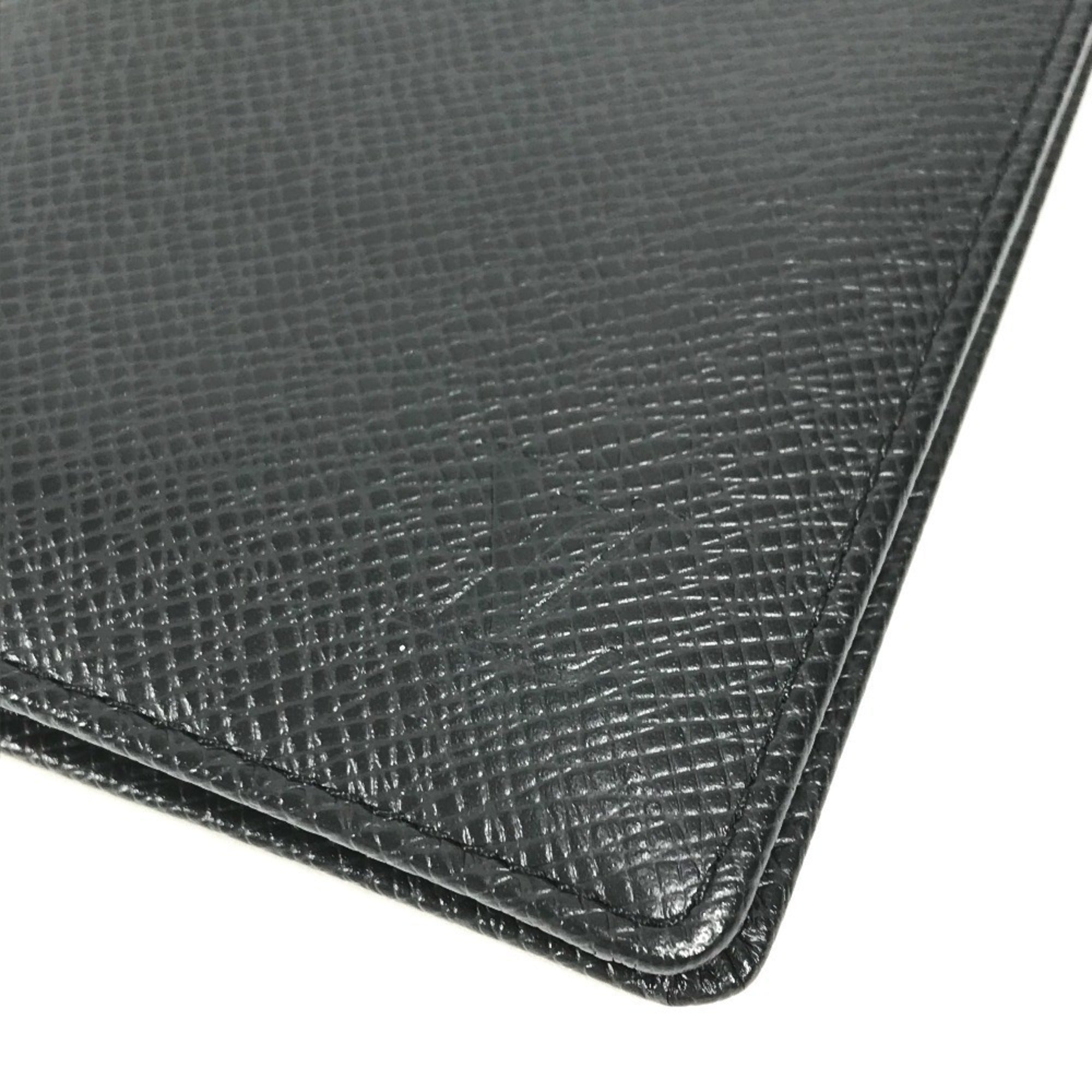 Louis Vuitton Taiga Ardoise Black Taiga Leather Long Wallet (Bi-Fold) (Pre-Owned)