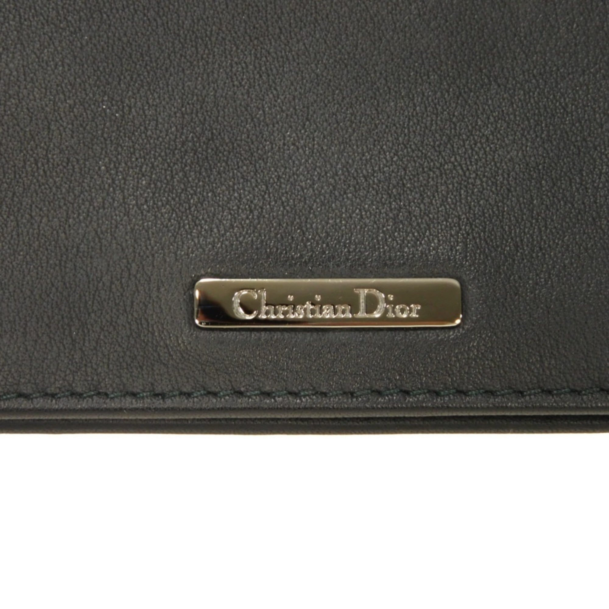 Christian Dior Black Leather Long Bill Wallet (Bi-Fold) (Pre-Owned)