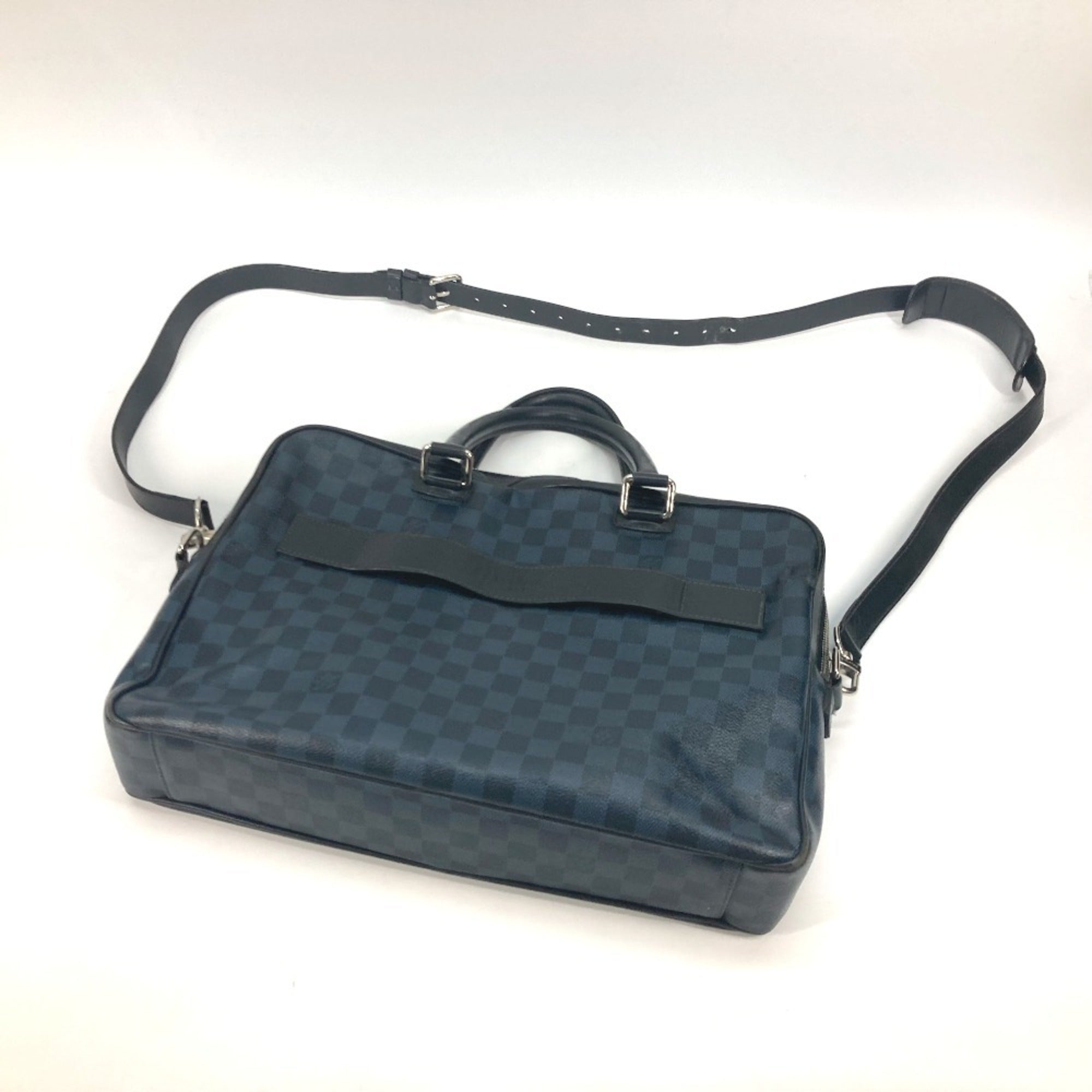 Louis Vuitton Black Navy Canvas Handbag Shoulder Bag (Pre-Owned)