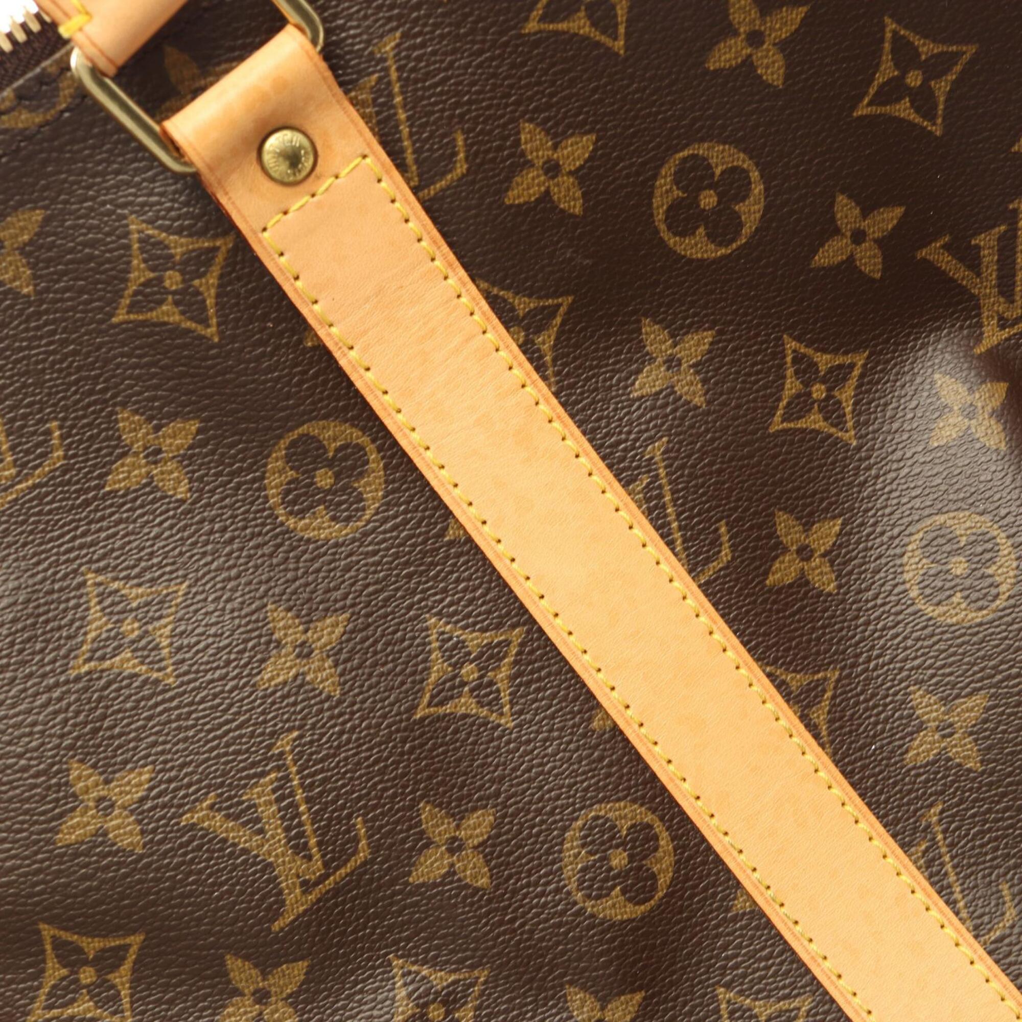 Louis Vuitton Brown Coated Canvas Leather Boston Bag Handbag (Pre-Owned)
