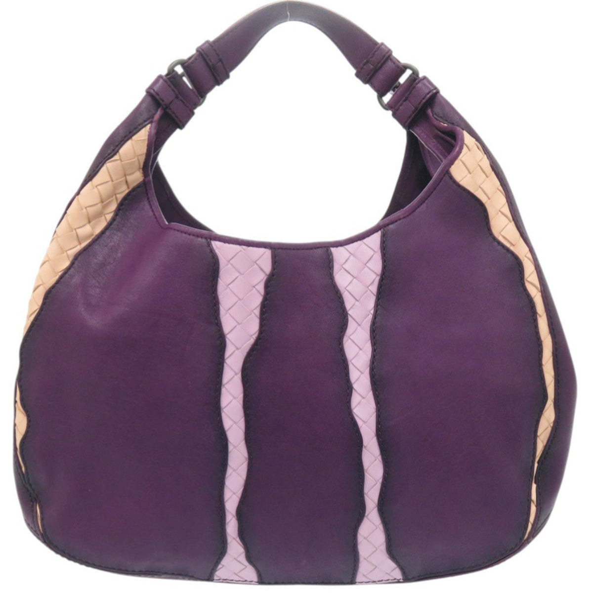 Bottega Veneta Black Purple Leather Handbag (Pre-Owned)