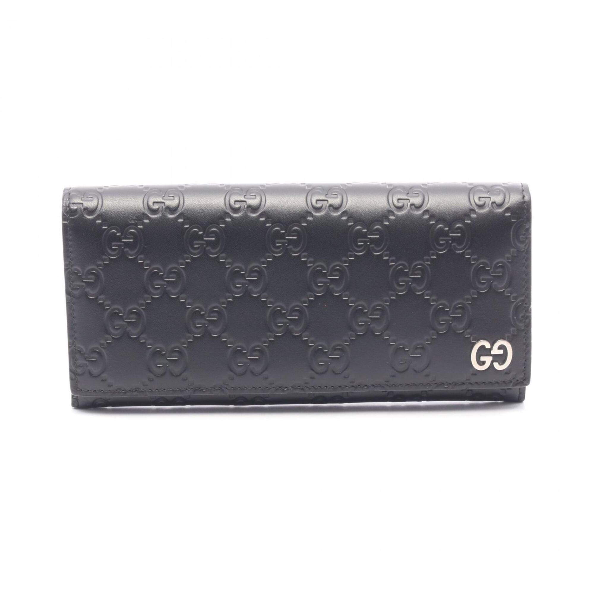 Gucci Black Leather Long Wallet (Bi-Fold) (Pre-Owned)