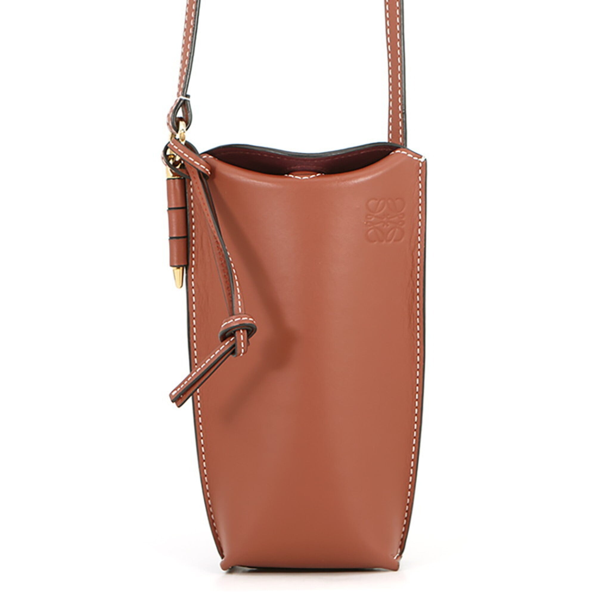 Loewe Brown Leather Handbag Pochette Shoulder Bag (Pre-Owned)