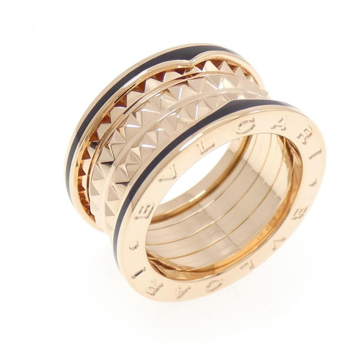 Bvlgari Pink Gold Black Pink Gold (18K) Ceramic Band Ring (Pre-Owned)