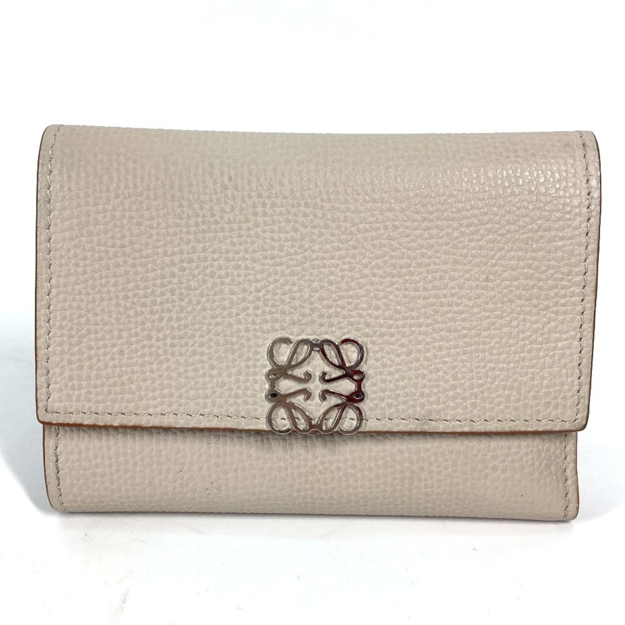 Loewe Beige Leather Coin Purse/Coin Case (Pre-Owned)