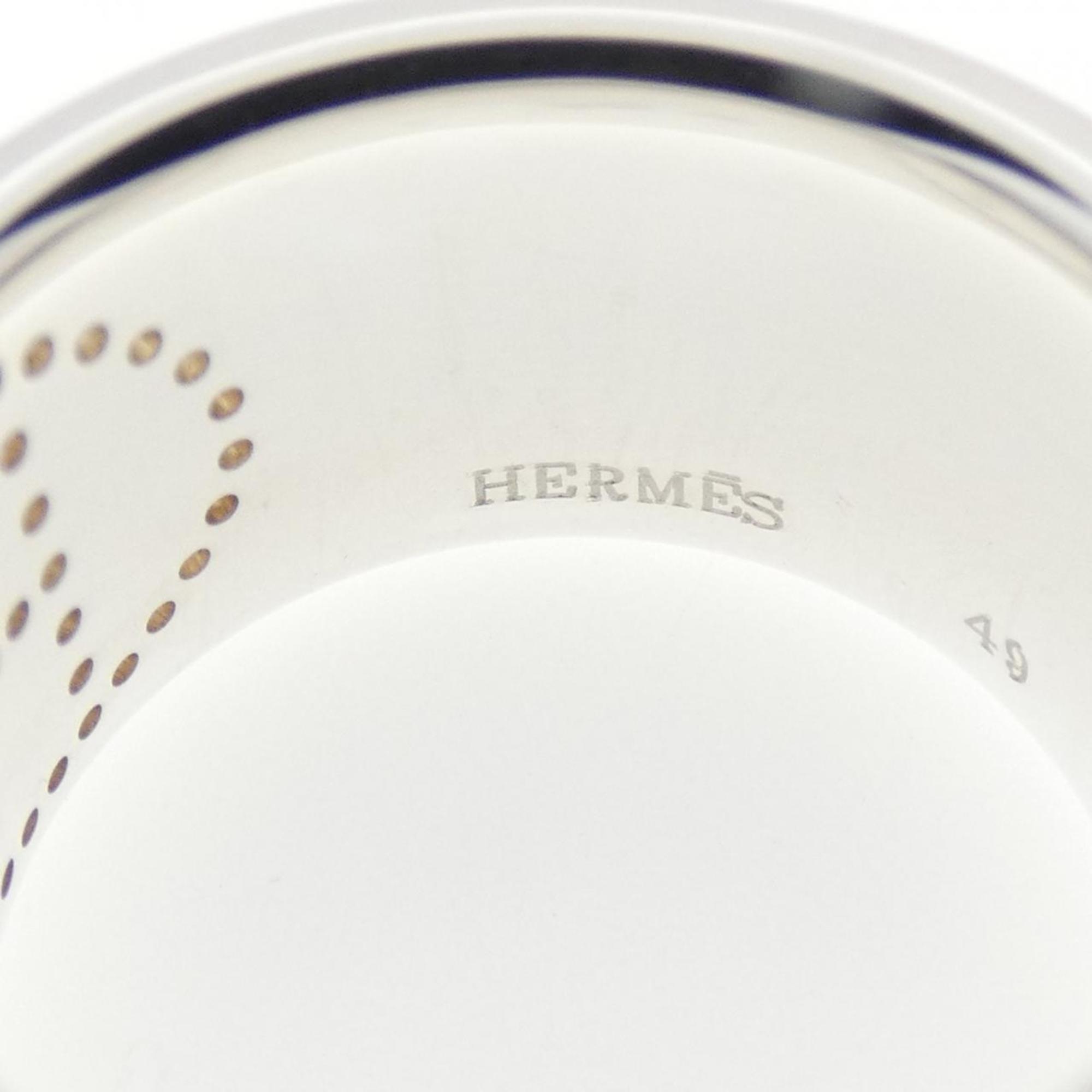 Hermes Silver Silver 925 Band Ring (Pre-Owned)