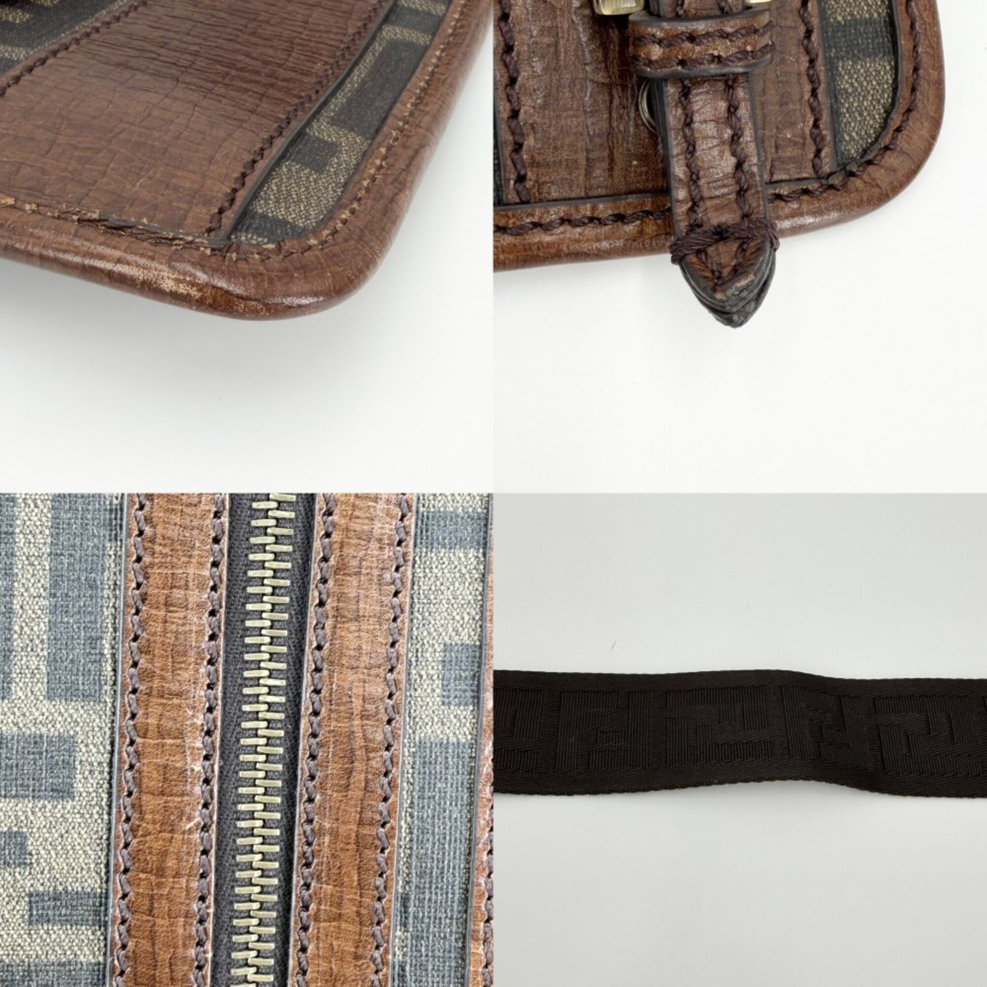 Fendi Zucca Brown Zucca Shoulder Bag (Pre-Owned)
