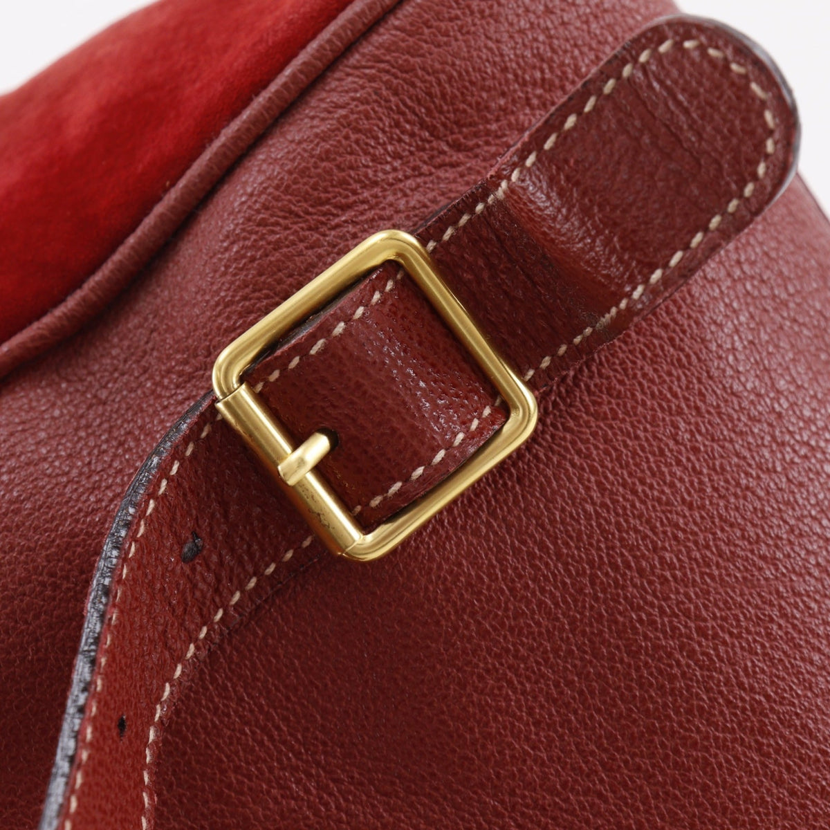 Gucci Red Color Suede Leather Backpack (Pre-Owned)