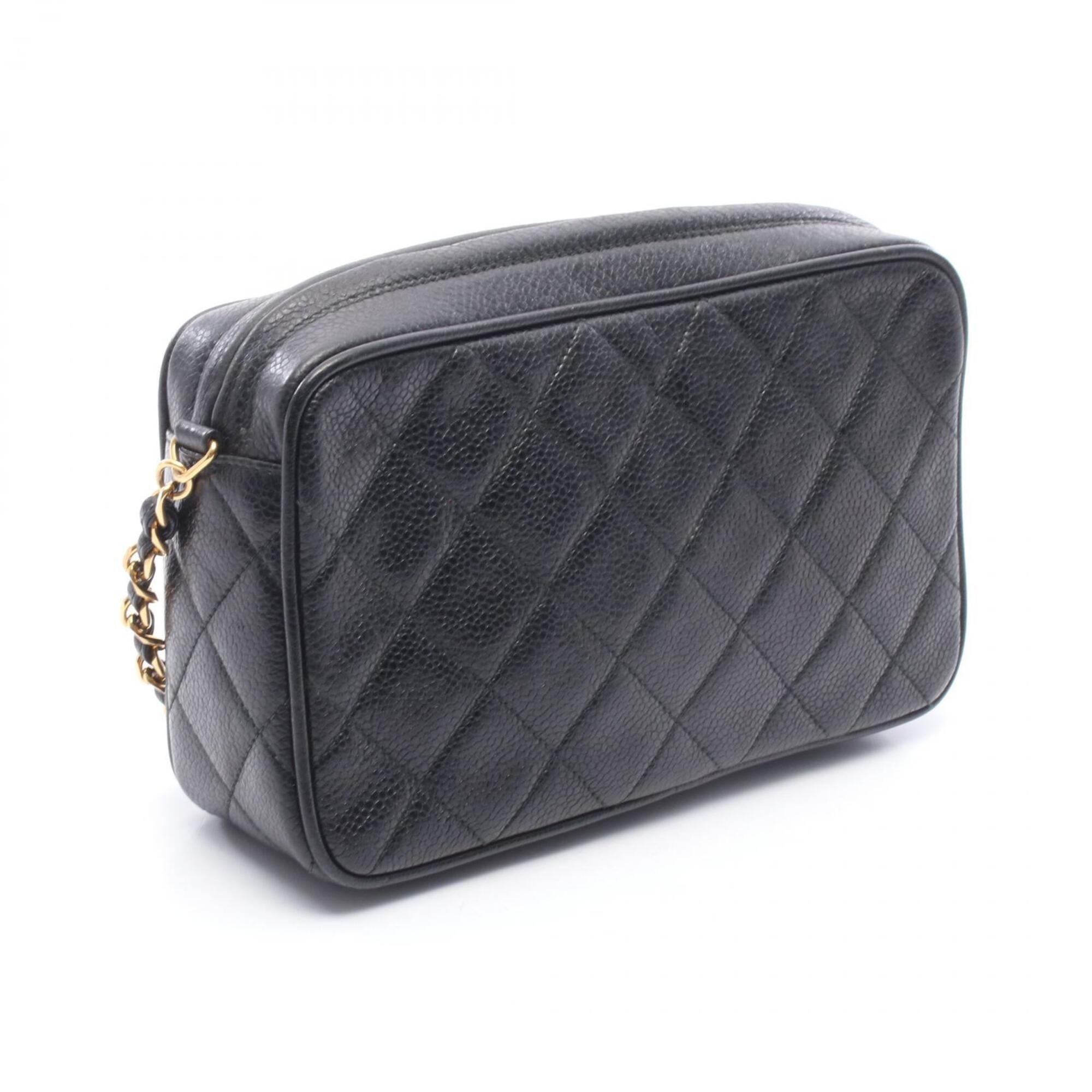 Chanel Black Grained Calfskin Handbag Shoulder Bag (Pre-Owned)