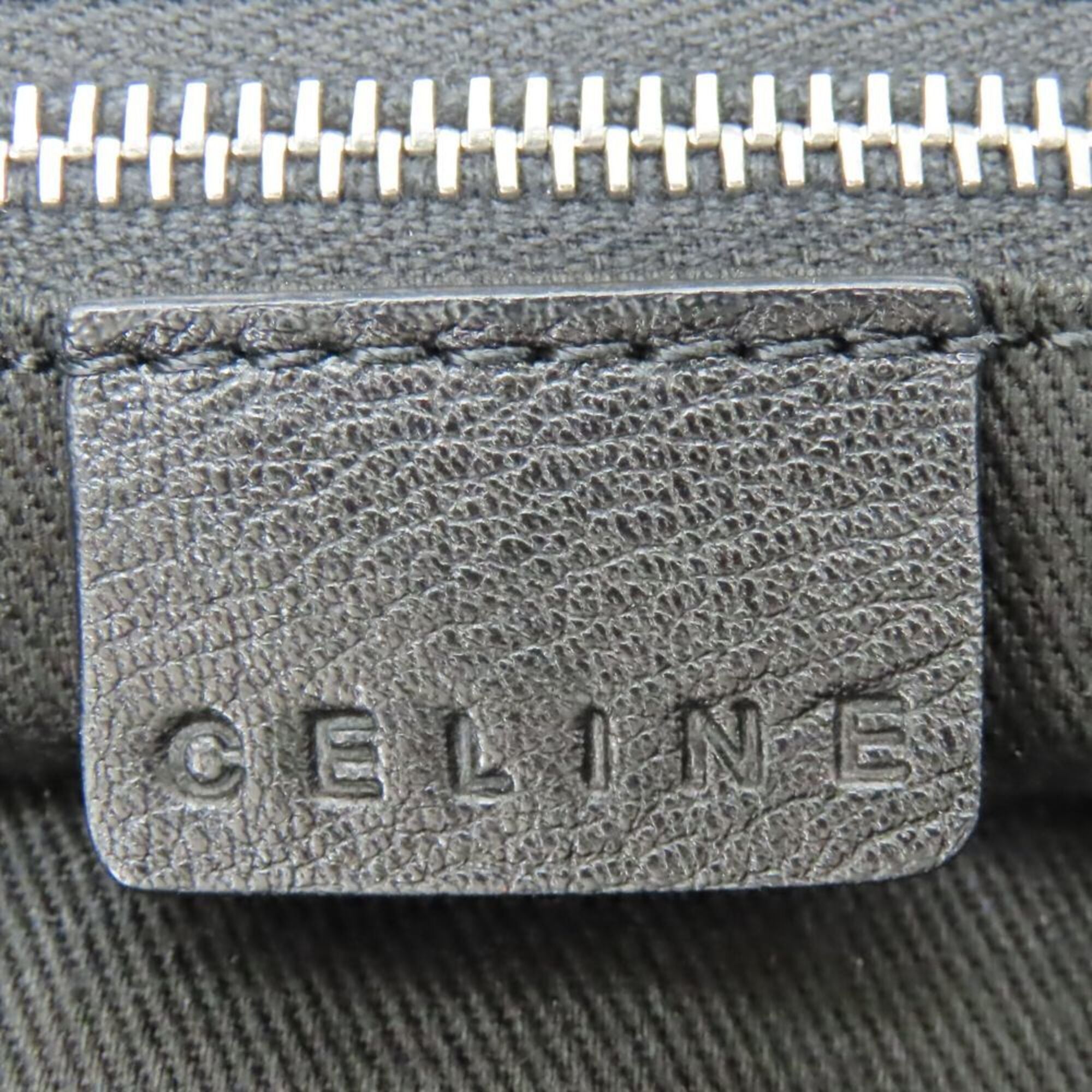 Celine Macadam Black Gray Canvas Leather Tote Bag (Pre-Owned)