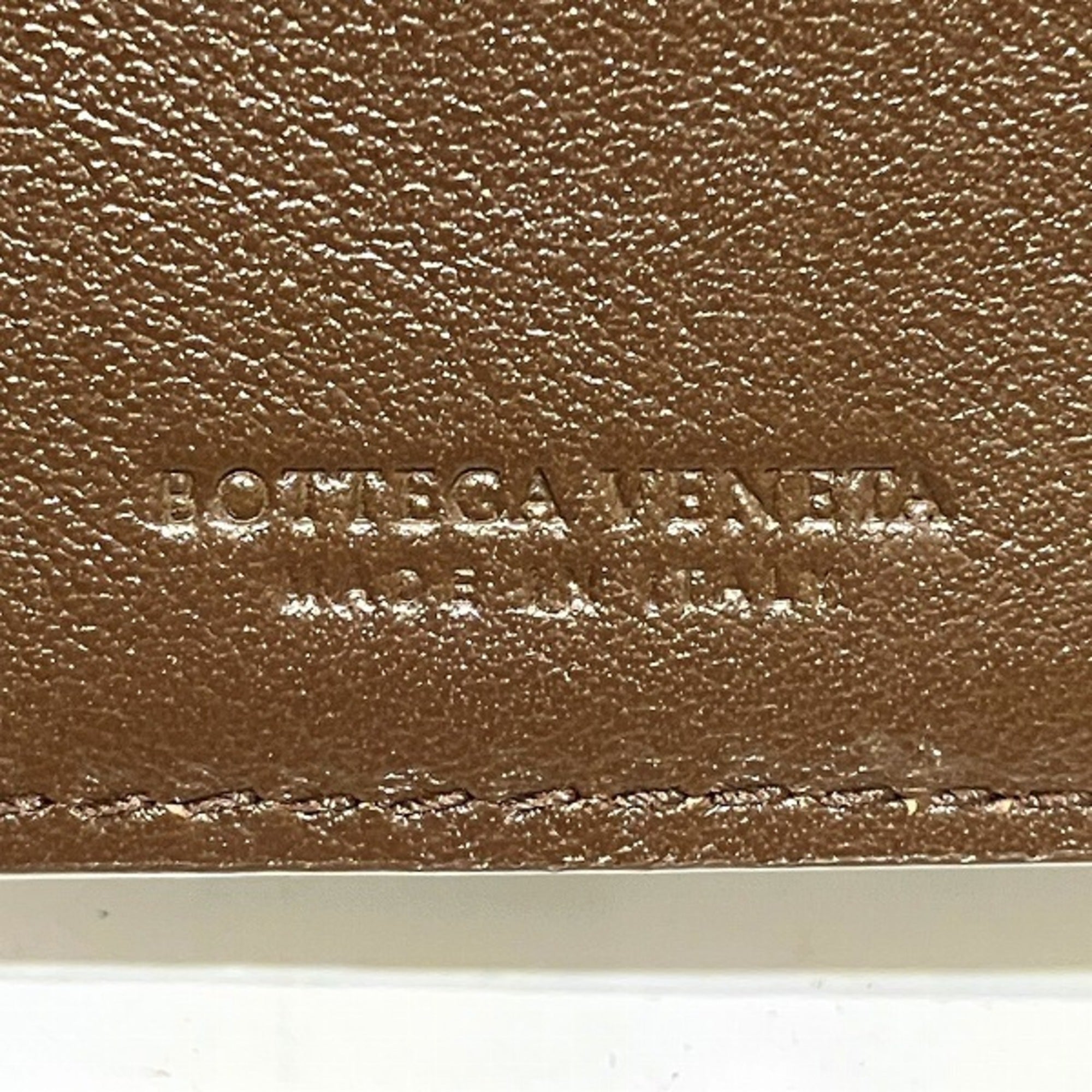 Bottega Veneta Dark Brown Leather Wallet (Tri-Fold) (Pre-Owned)