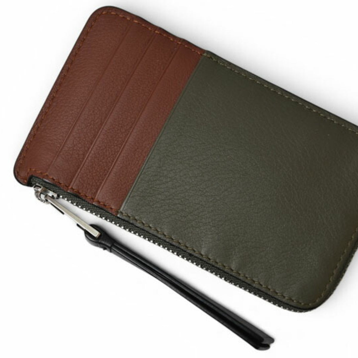 Loewe Khaki Brown Leather Coin Purse/Coin Case (Pre-Owned)