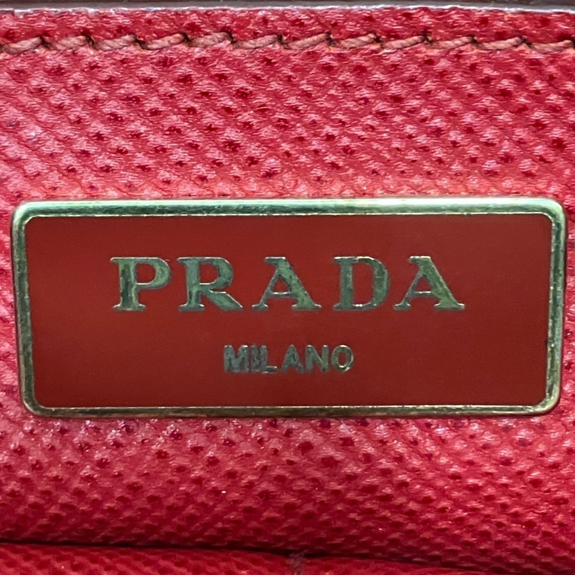Prada Bordeaux Leather Shoulder Bag (Pre-Owned)