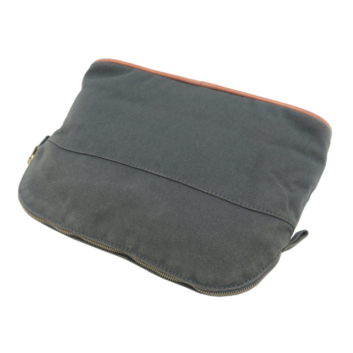 Hermes Gray Cotton Canvas Pouch (Pre-Owned)