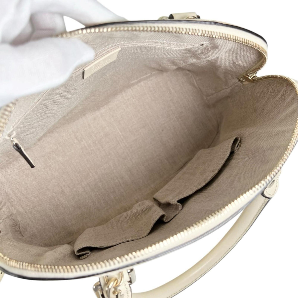 Gucci Microguccissima White Leather Handbag Shoulder Bag (Pre-Owned)
