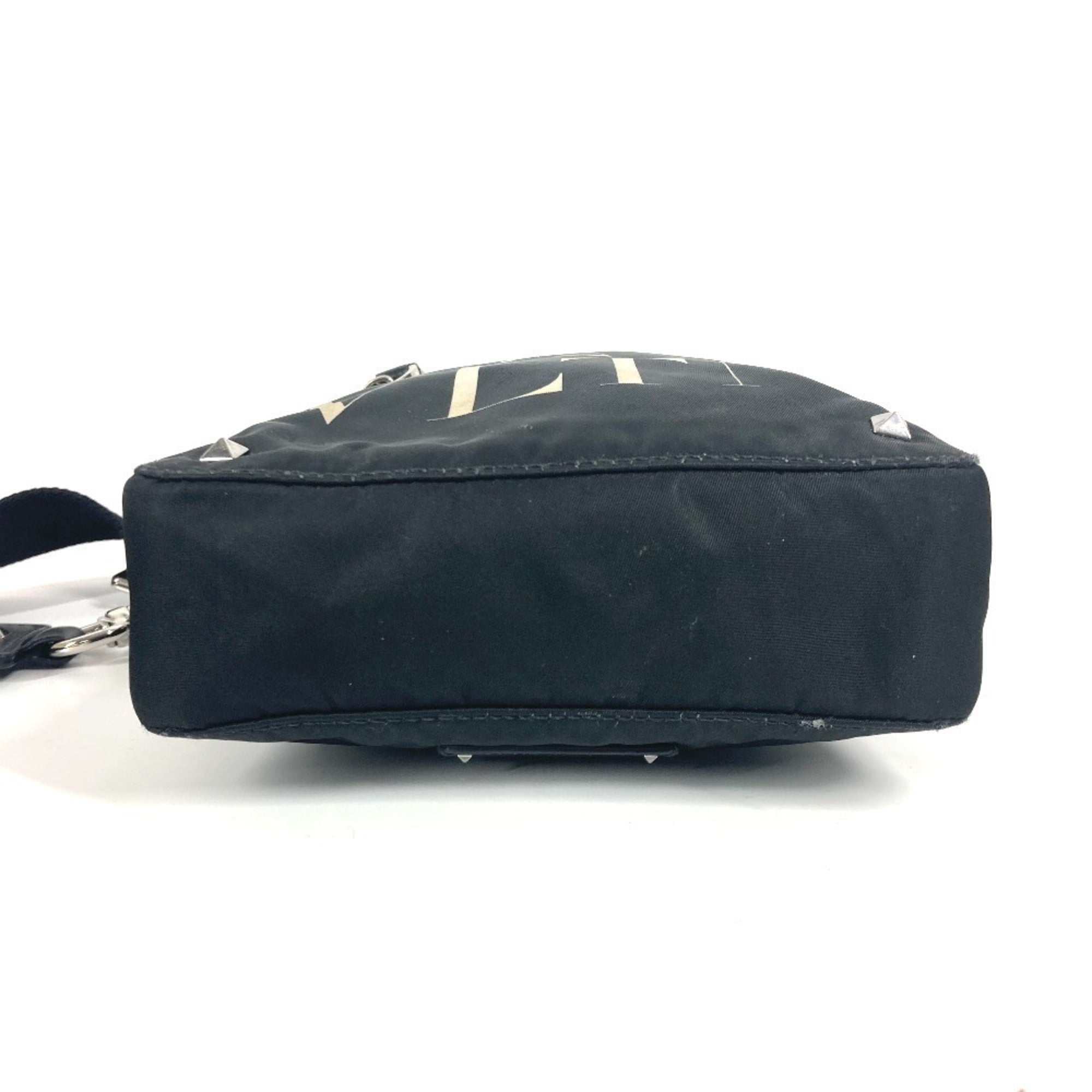 Valentino Black White Nylon Pochette Shoulder Bag (Pre-Owned)