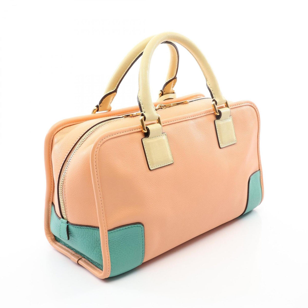 Loewe Green Pink Yellow Leather Handbag (Pre-Owned)