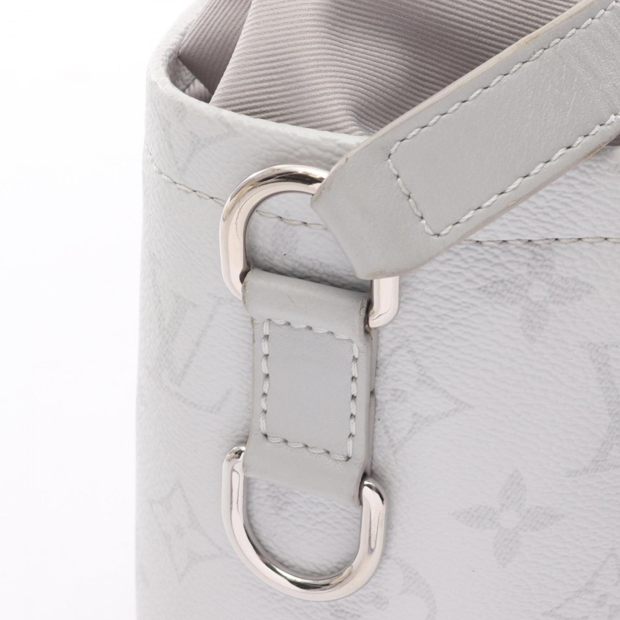 Louis Vuitton Gray White Coated Canvas Leather Handbag Shoulder Bag (Pre-Owned)