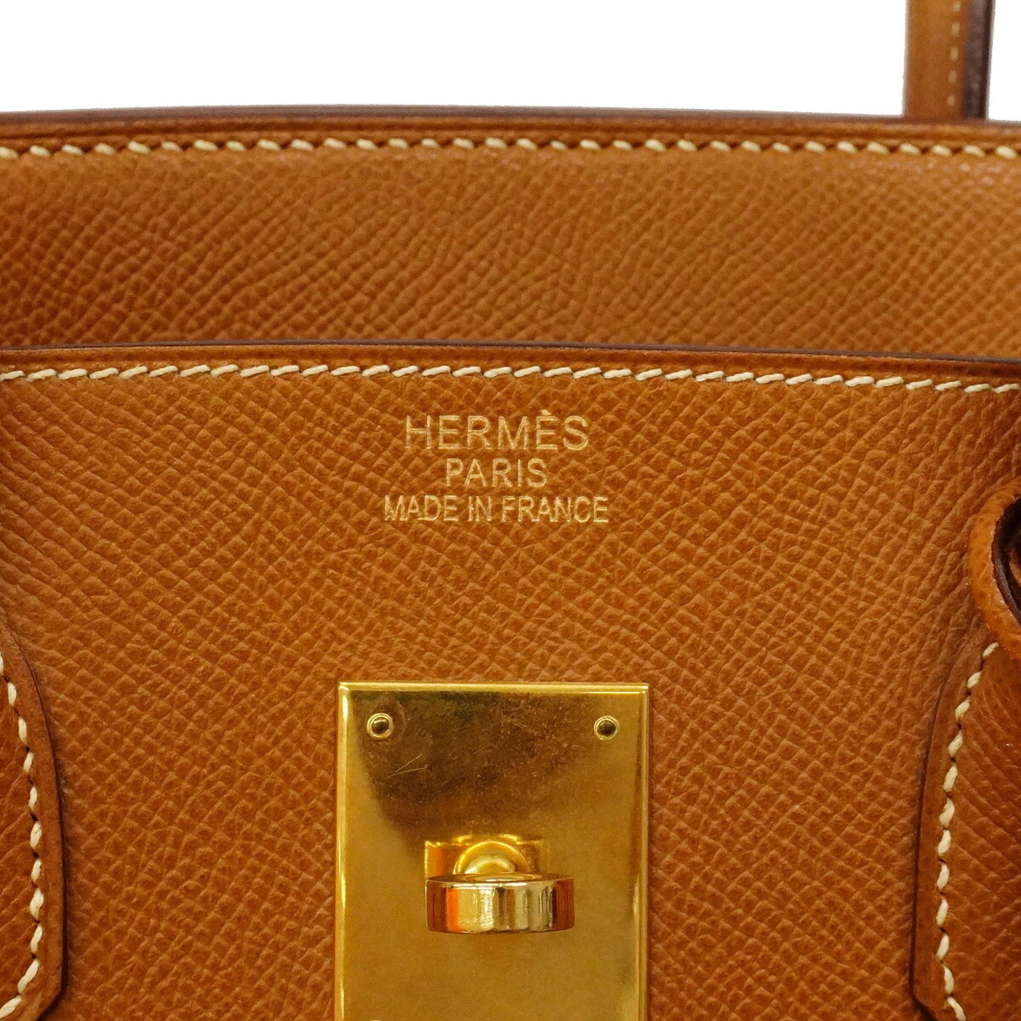 Hermes Gold Leather Handbag (Pre-Owned)
