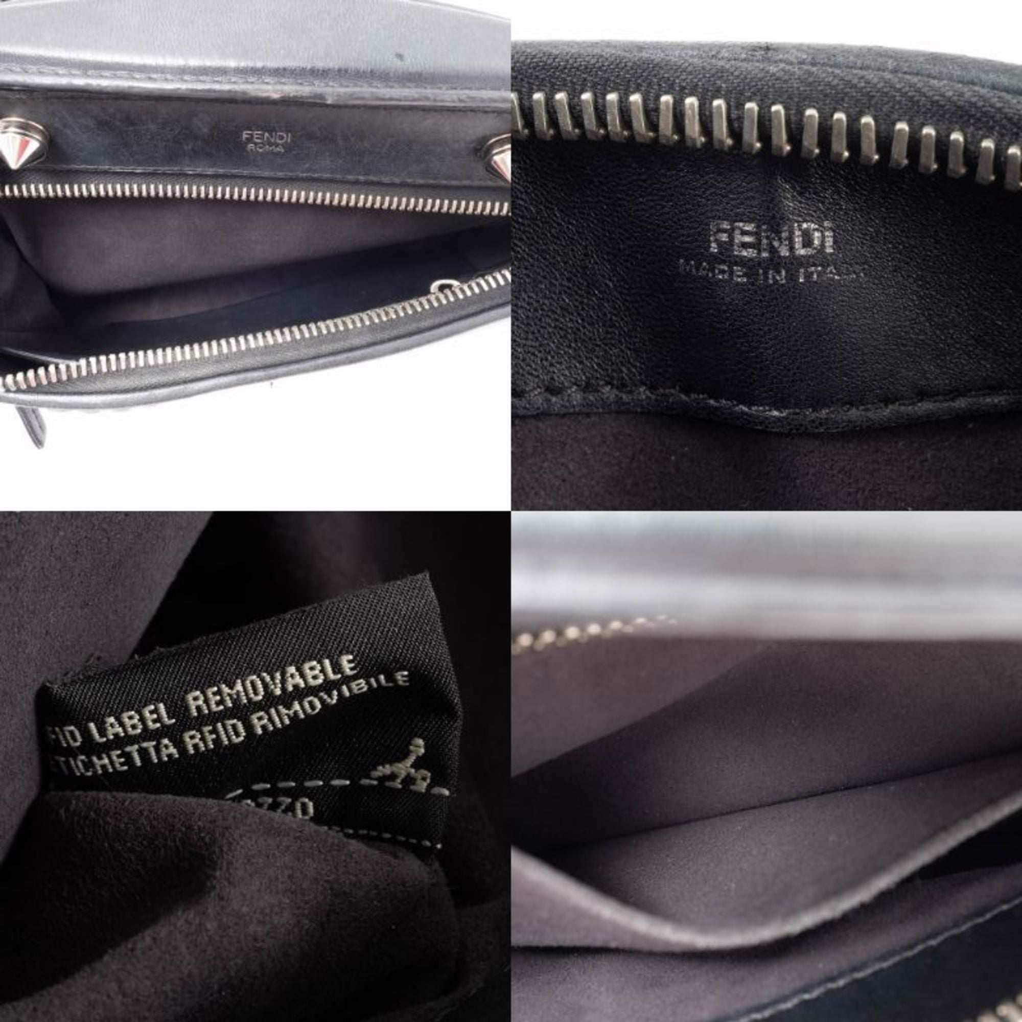 Fendi Dotcom Black Leather Shoulder Bag (Pre-Owned)