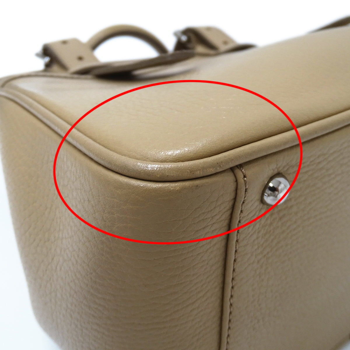 Burberry Beige Leather Handbag Tote Bag (Pre-Owned)