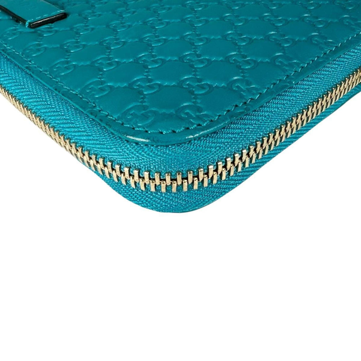 Gucci Microguccissima Blue Leather Long Wallet (Bi-Fold) (Pre-Owned)
