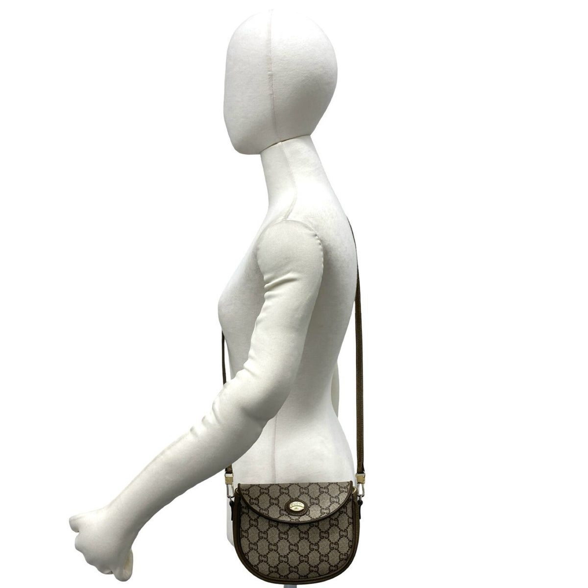 Gucci Brown Leather Pvc Pochette Shoulder Bag (Pre-Owned)