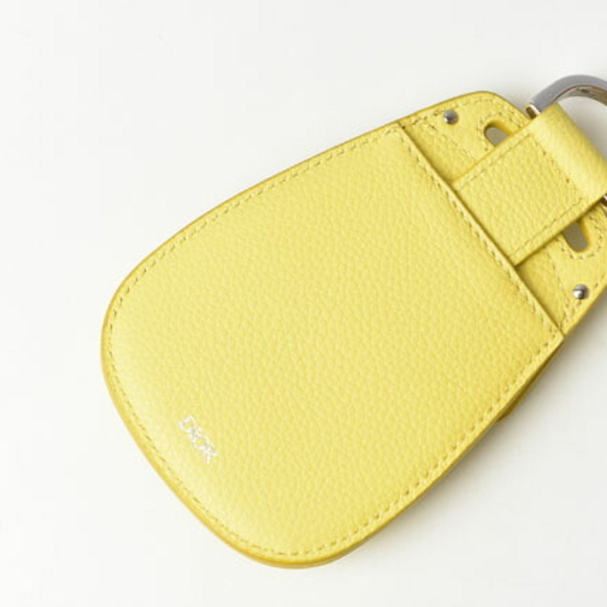 Christian Dior Yellow Leather Metal Coin Purse/Coin Case (Pre-Owned)