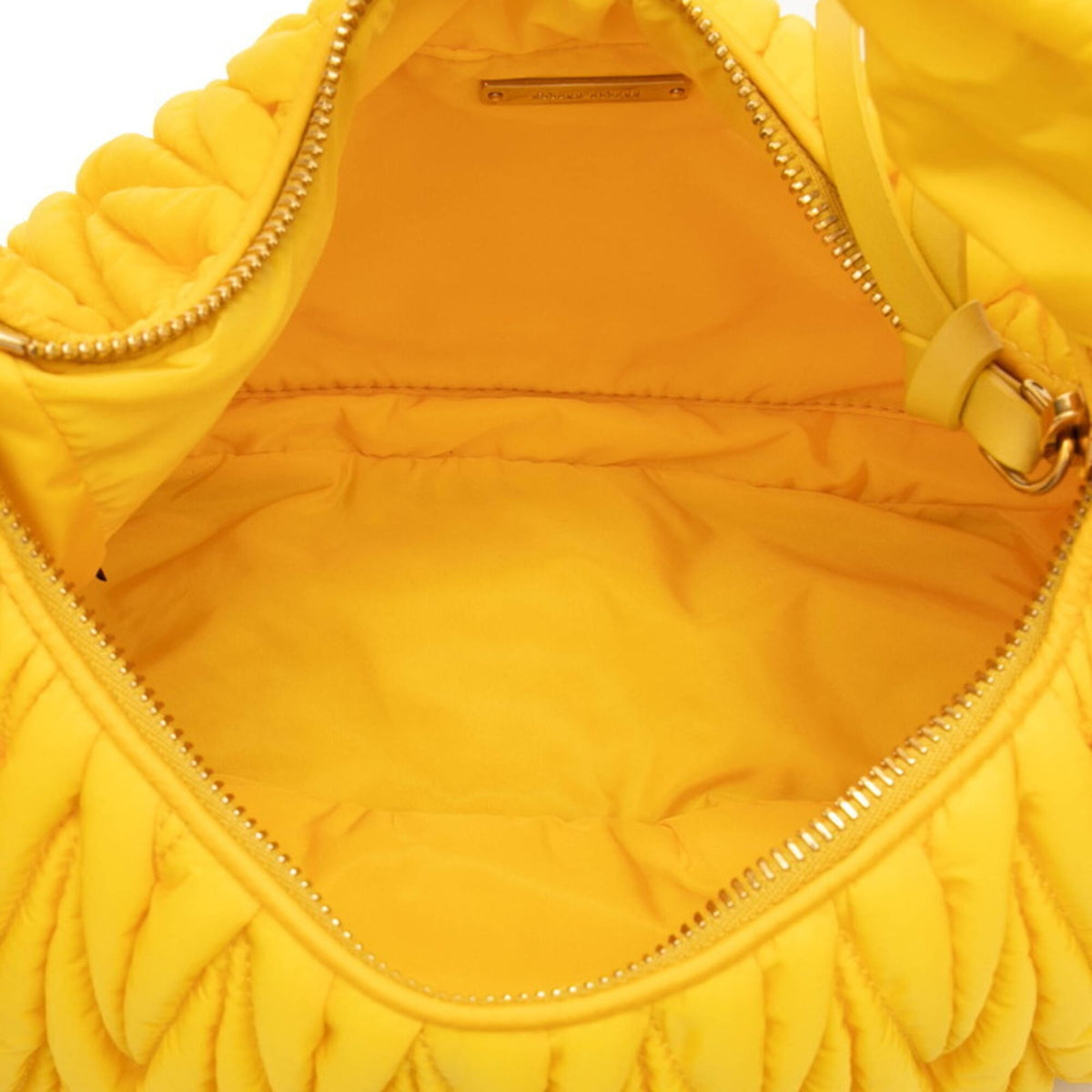 Miu Miu Matelasse Yellow Nylon Leather Handbag Shoulder Bag (Pre-Owned)