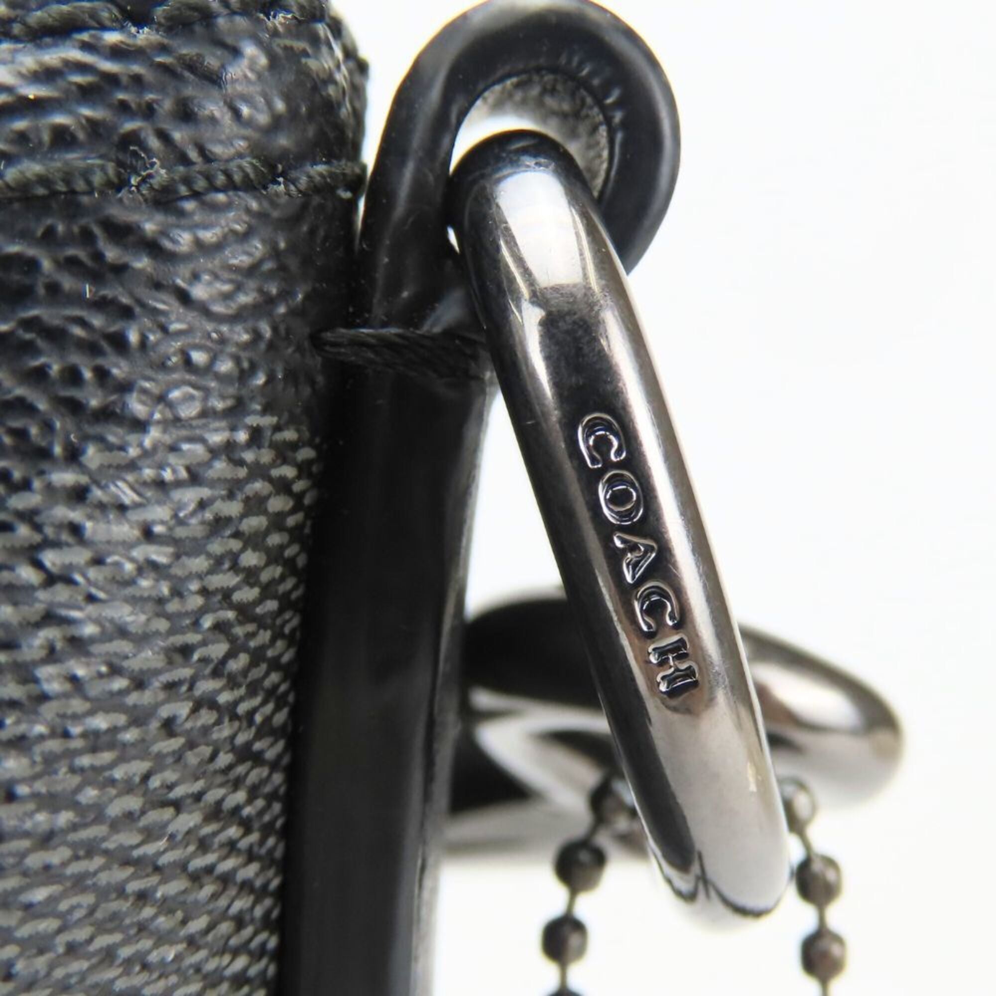 Coach Black Dark Gray Pvc Coated Canvas Leather Shoulder Bag (Pre-Owned)