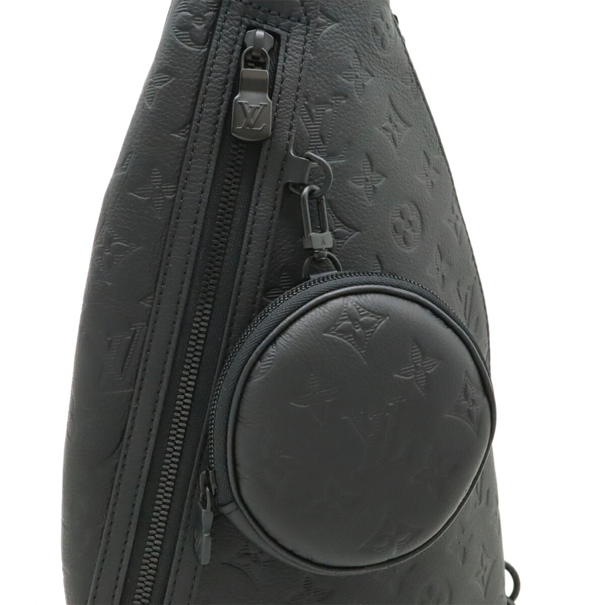 Louis Vuitton Black Noir Leather Shoulder Bag Sling Bag (Pre-Owned)
