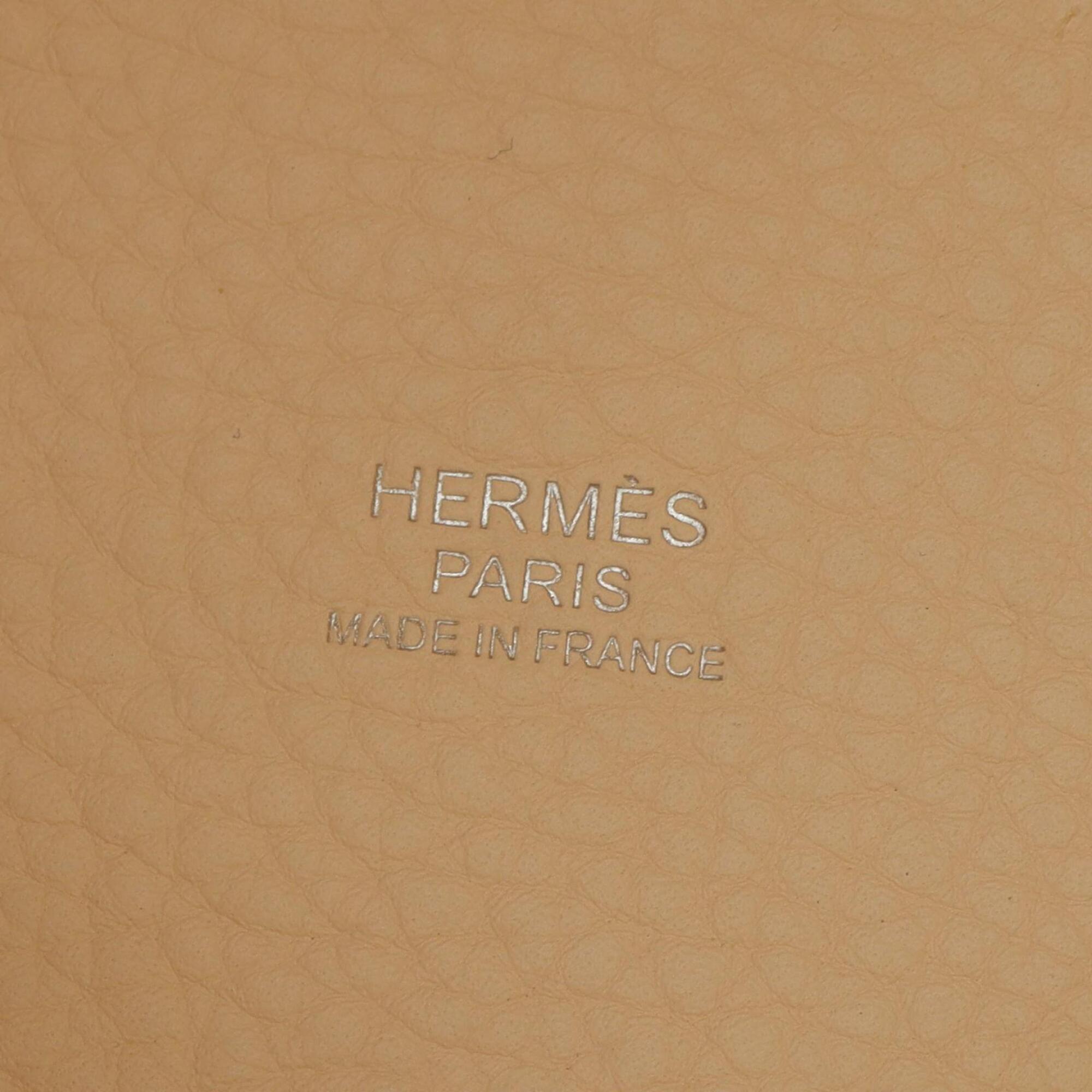 Hermes White Taurillon Clemence Leather Handbag (Pre-Owned)