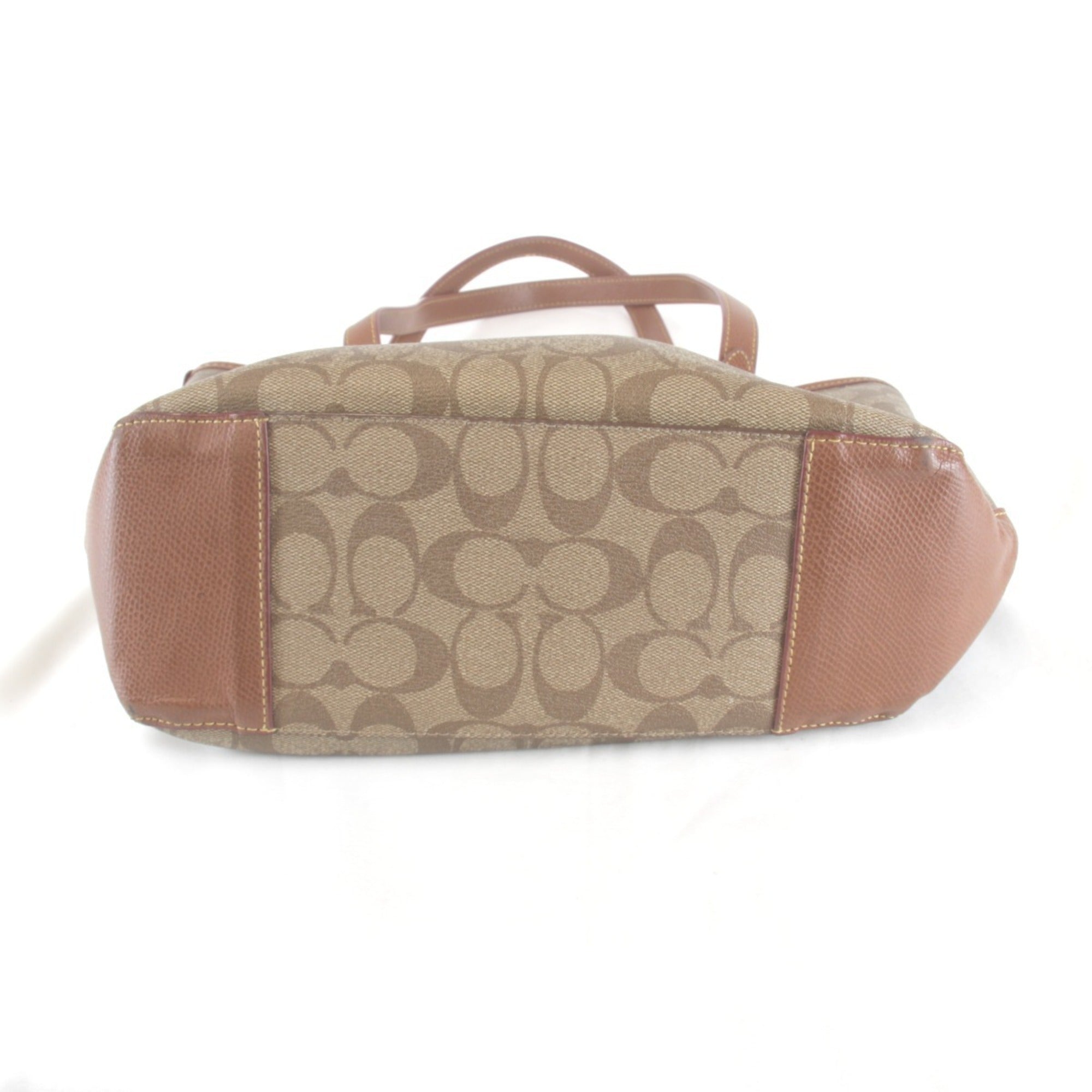 Coach Brown Pvc Leather Tote Bag (Pre-Owned)
