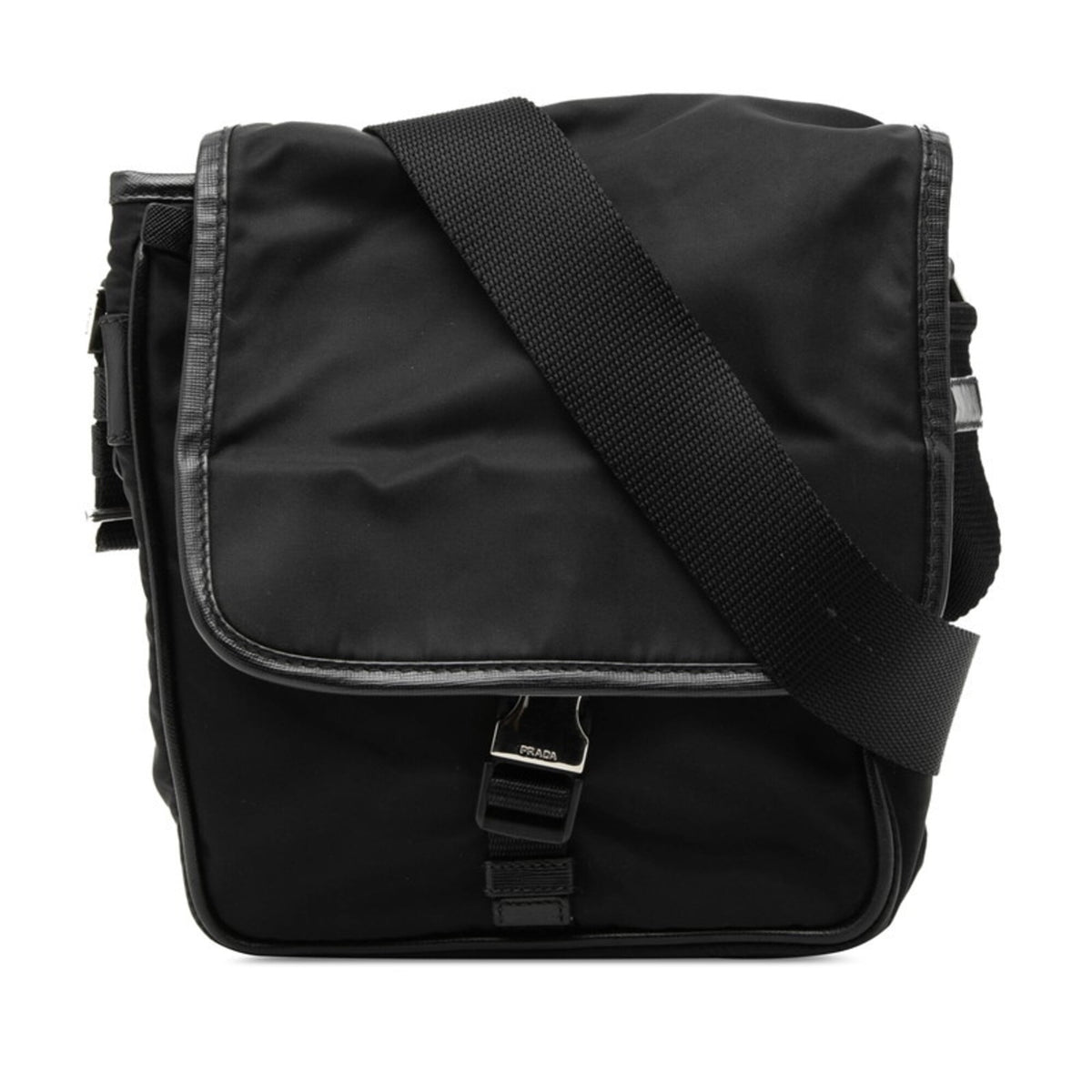 Prada Black Nylon Leather Shoulder Bag (Pre-Owned)