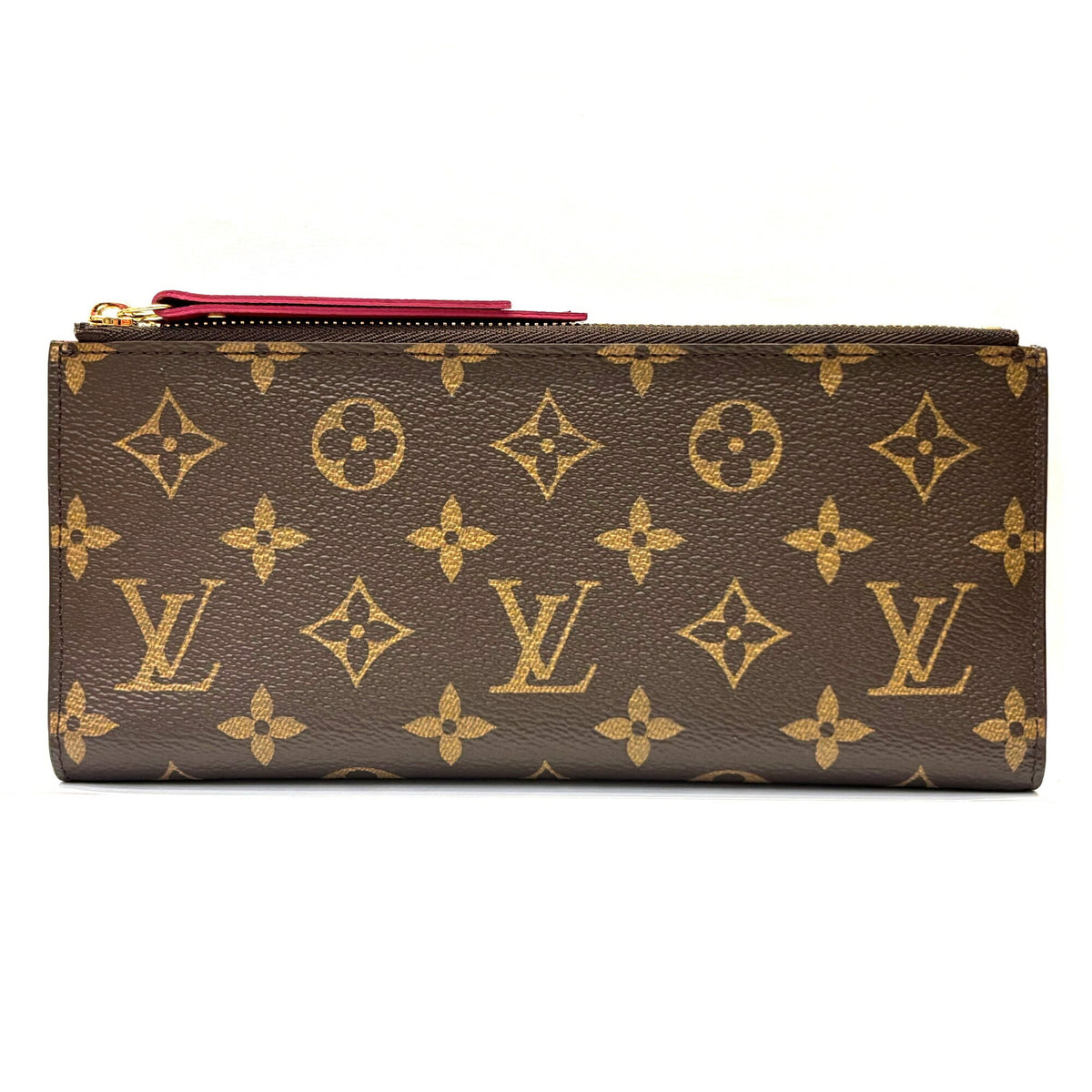Louis Vuitton Monogram Brown Red Color Monogram Long Wallet (Bi-Fold) (Pre-Owned)