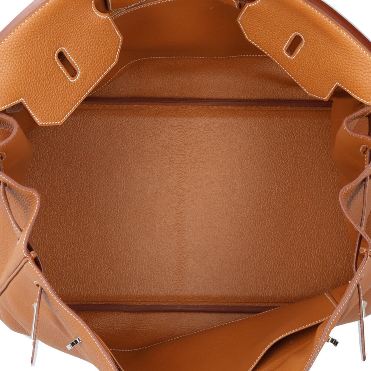 Hermes Brown Gold Leather Handbag (Pre-Owned)