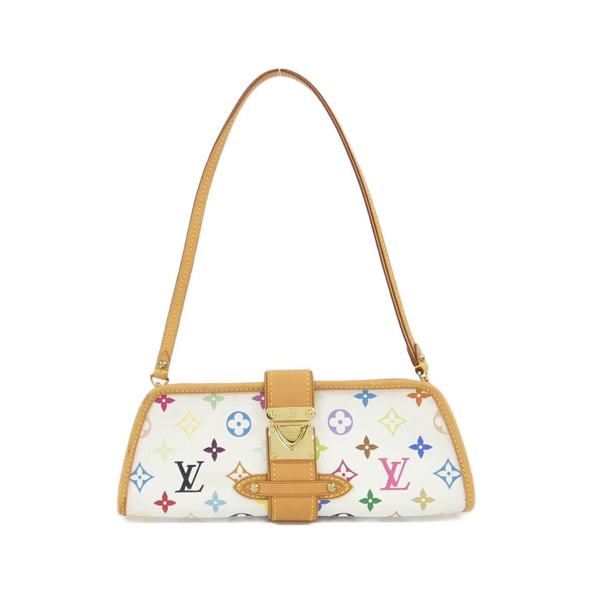 Louis Vuitton White Coated Canvas Shoulder Bag (Pre-Owned)