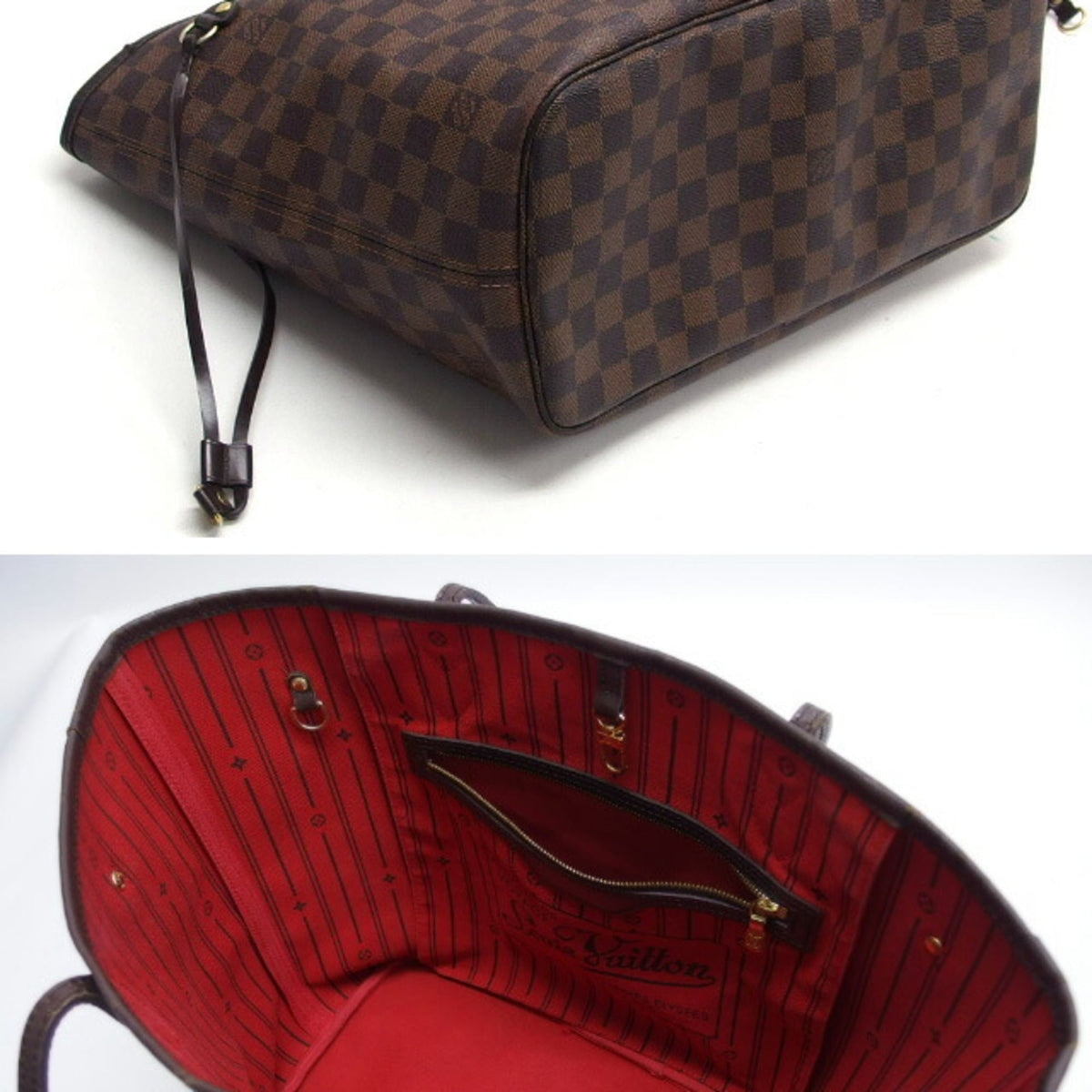 Louis Vuitton Dark Brown Damier Canvas Leather Handbag Shoulder Bag Tote Bag (Pre-Owned)