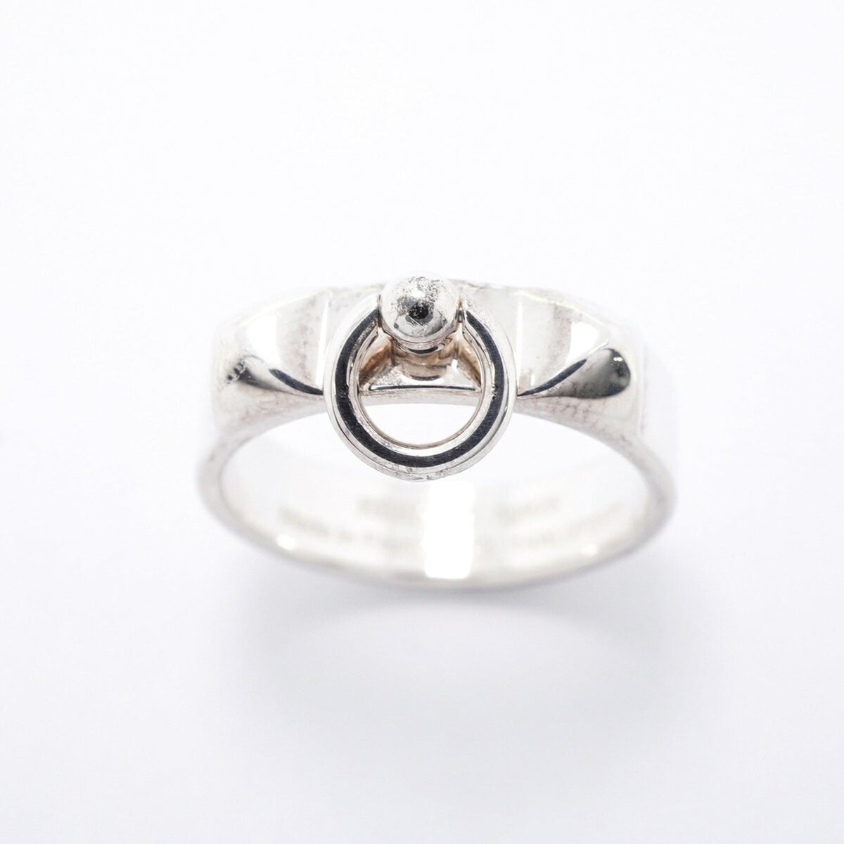 Hermes Silver 925 Band Ring (Pre-Owned)
