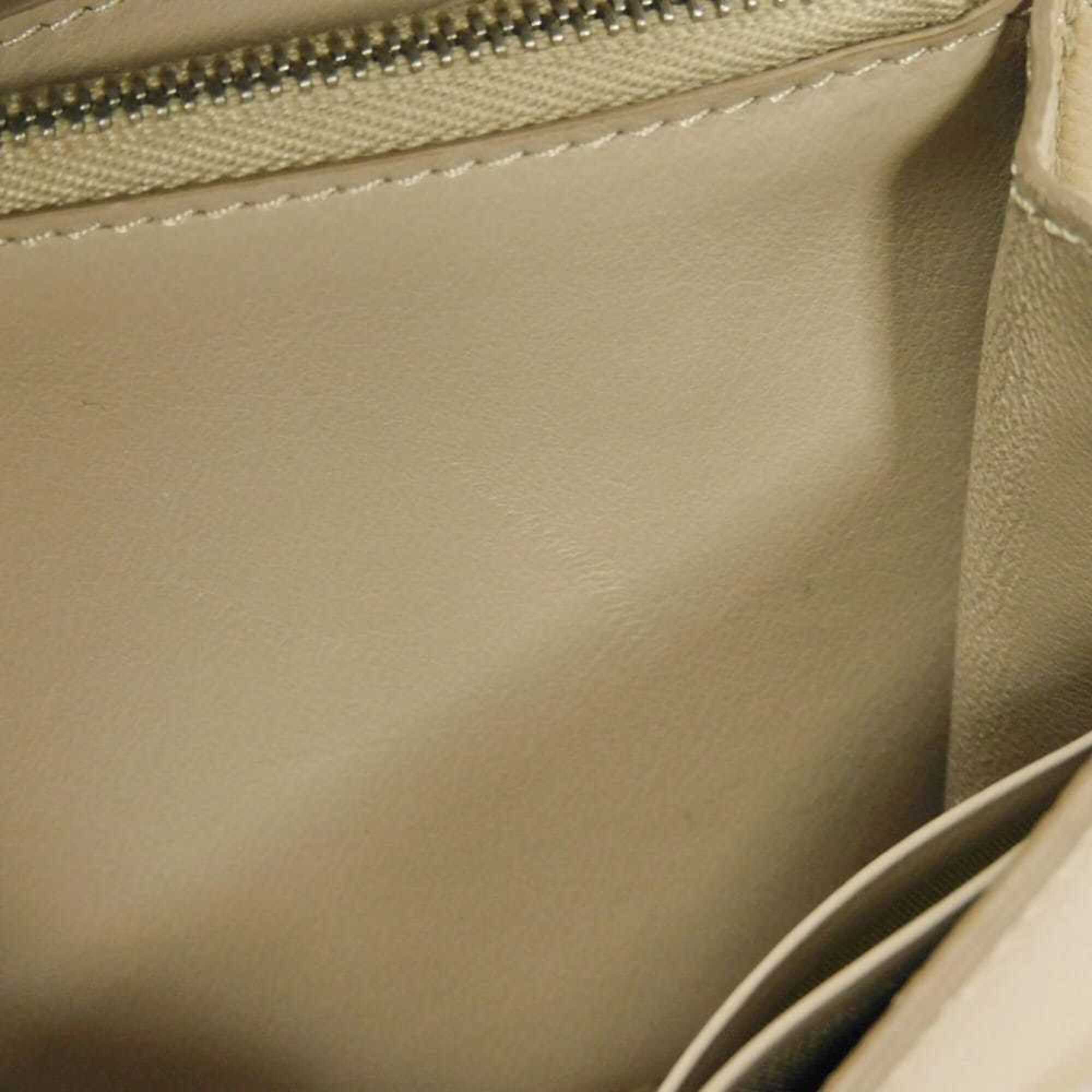 Celine Beige Leather Long Wallet (Bi-Fold) (Pre-Owned)