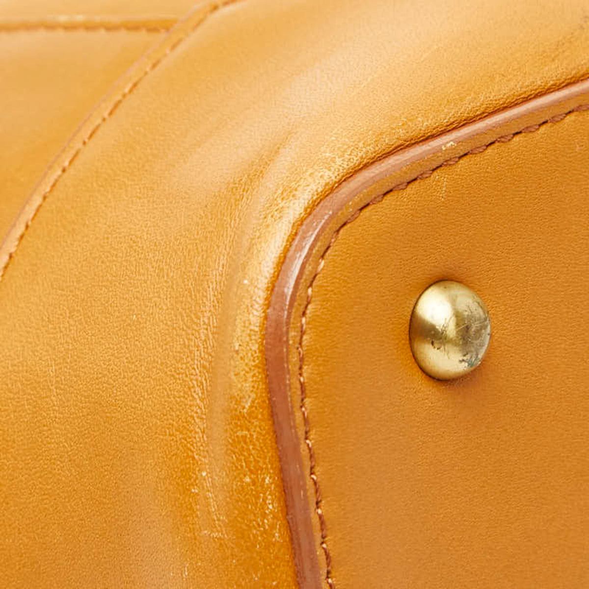 Burberry Camel Leather Shoulder Bag Tote Bag (Pre-Owned)