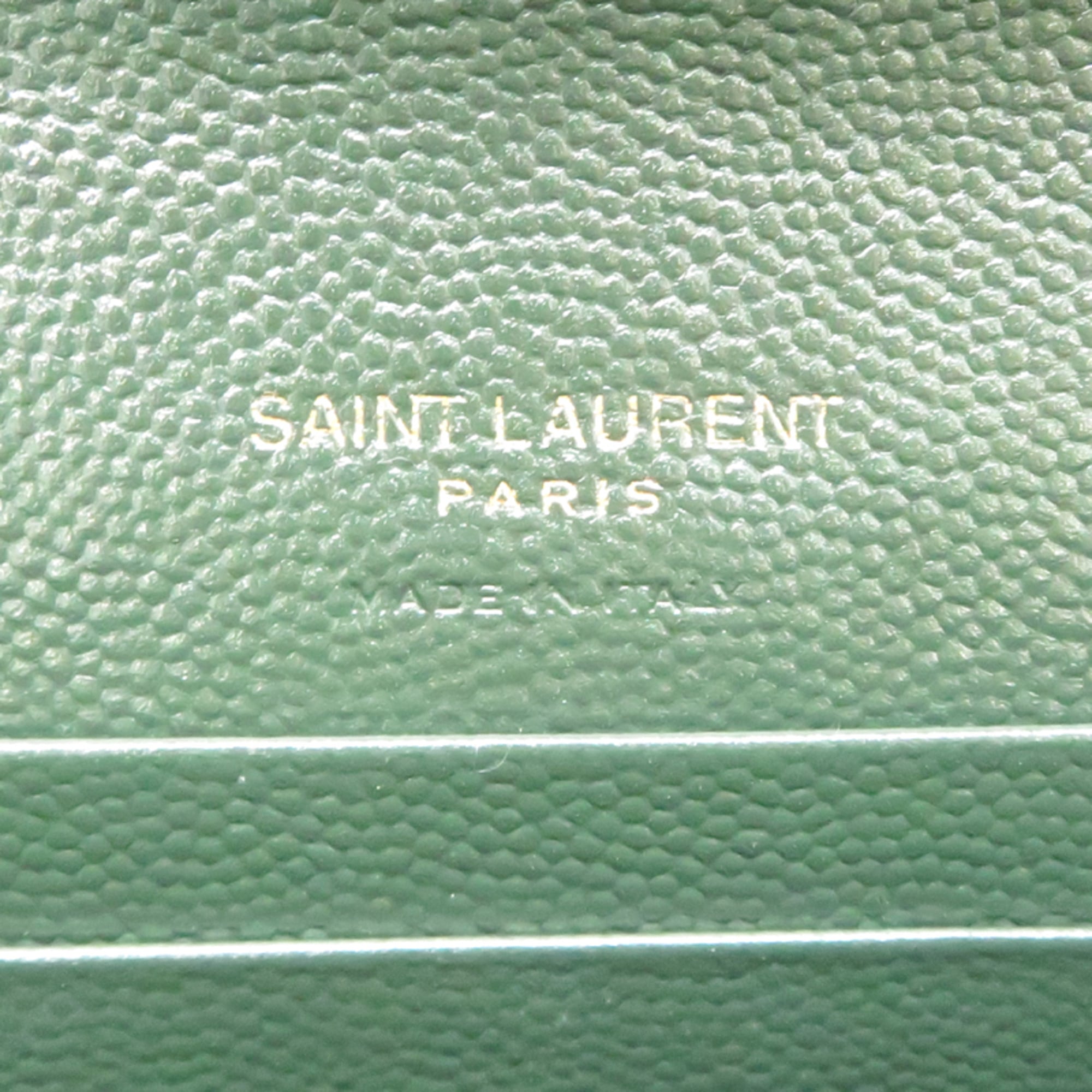 Saint Laurent Dark Green Leather Wallet (Bi-Fold) (Pre-Owned)