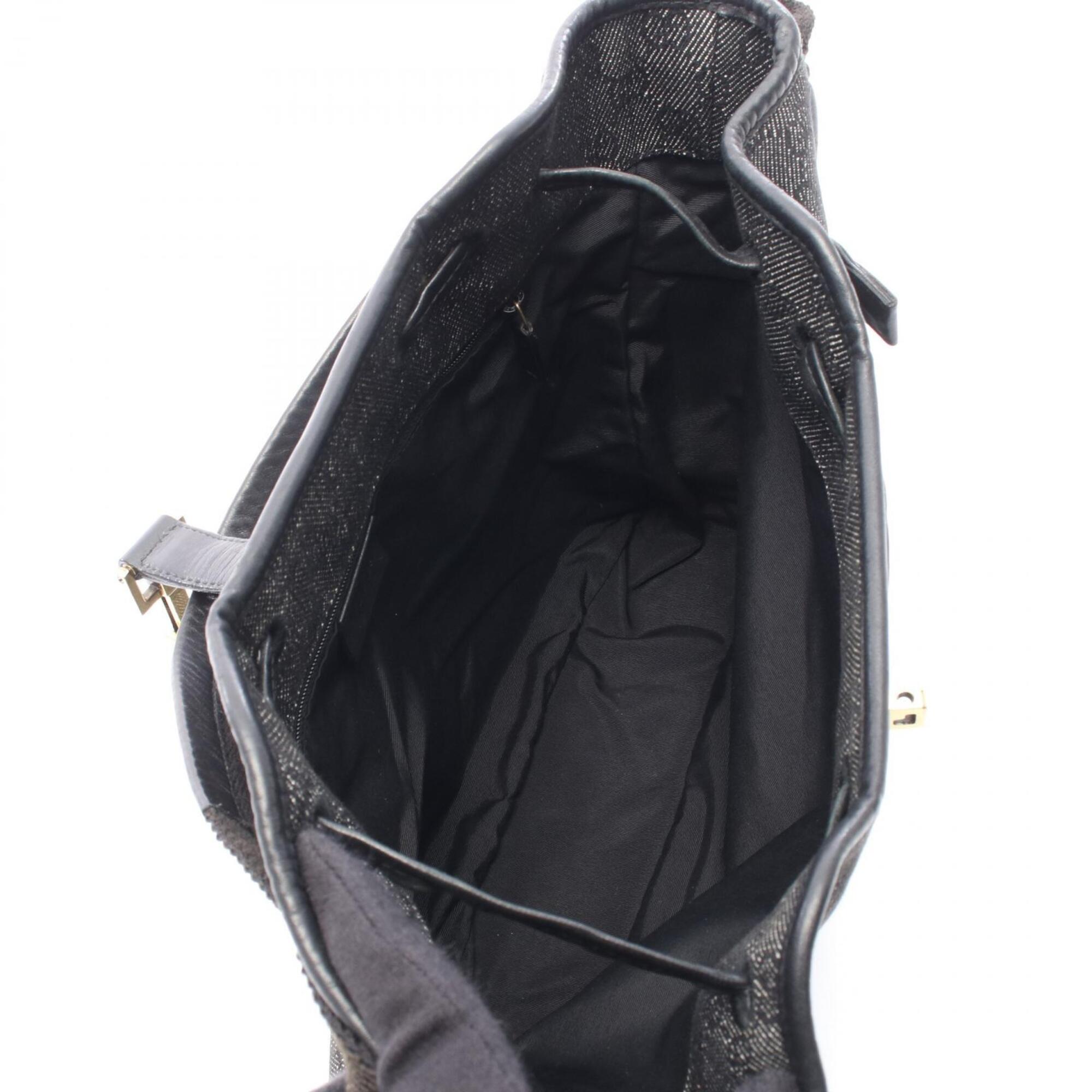 Gucci Black Denim Leather Shoulder Bag (Pre-Owned)