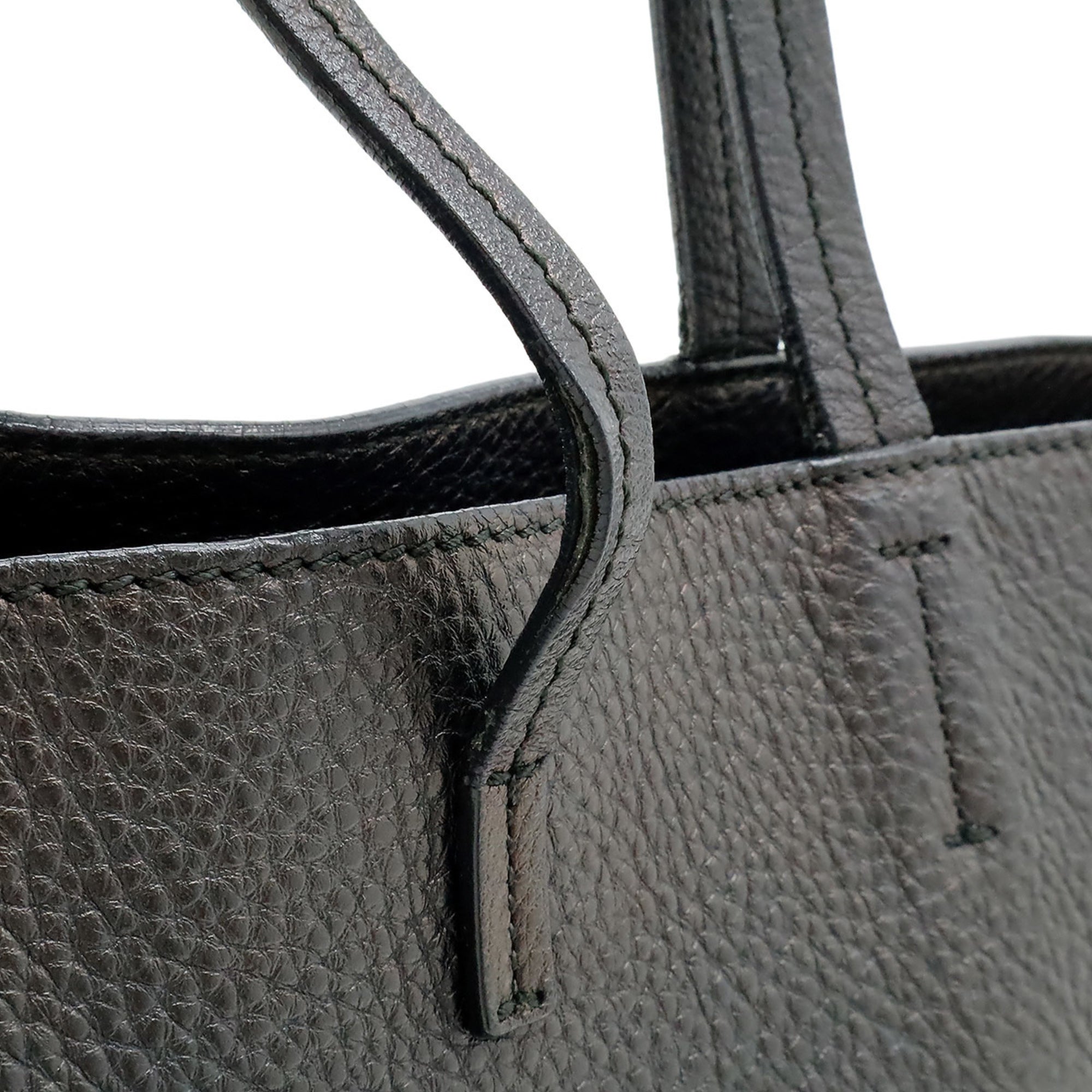 Salvatore Ferragamo Black Leather Handbag Tote Bag (Pre-Owned)